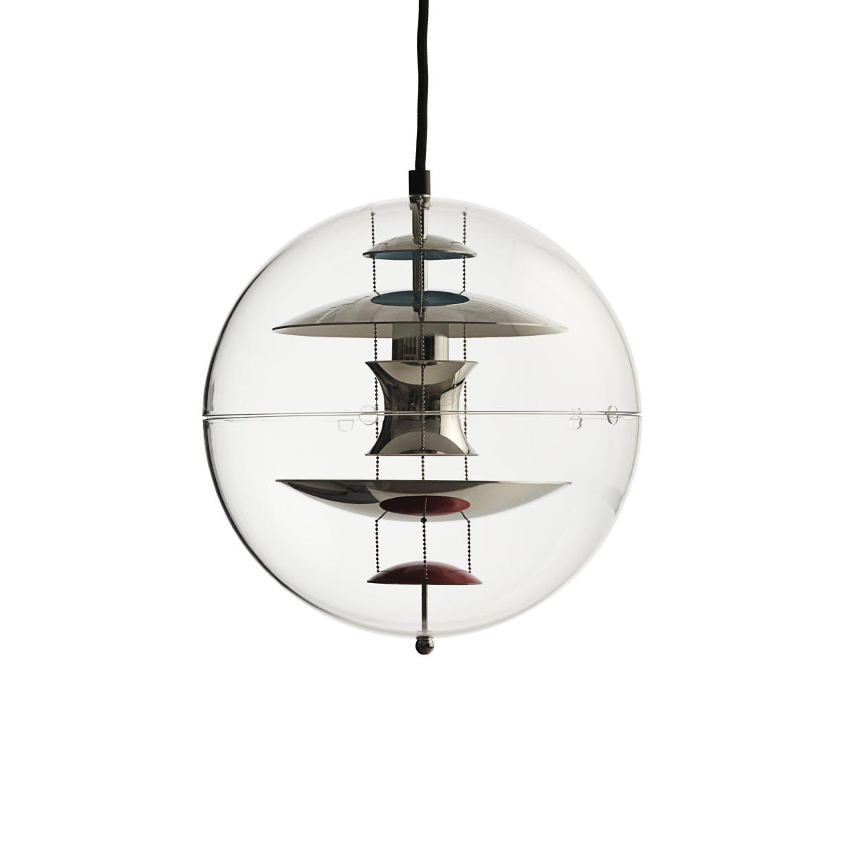 Verpan VP Globe ceiling lamp Ø28cm Chrome-red-blue – image 2