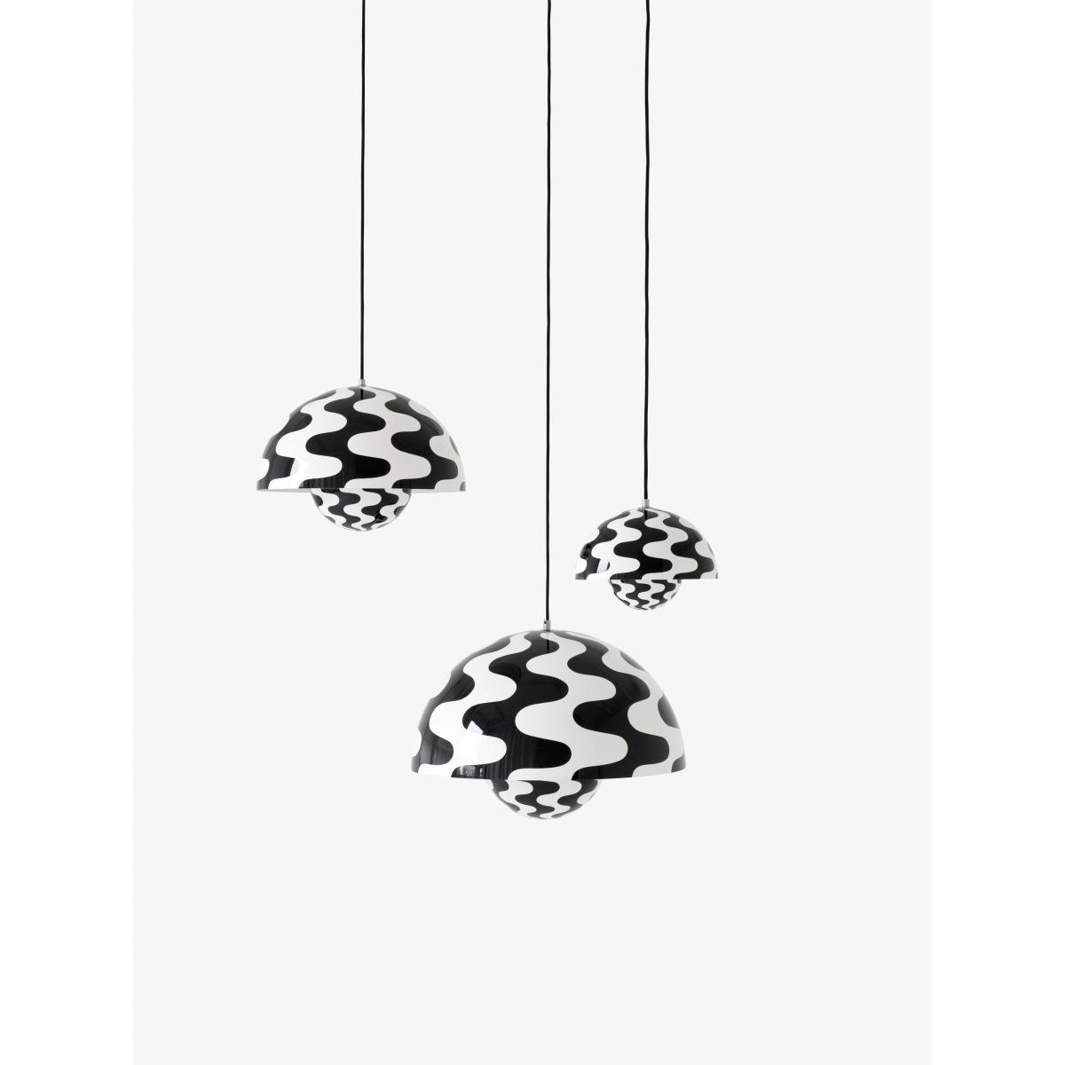 &Tradition FlowerPot pendant big VP2 Black-white pattern – image 4
