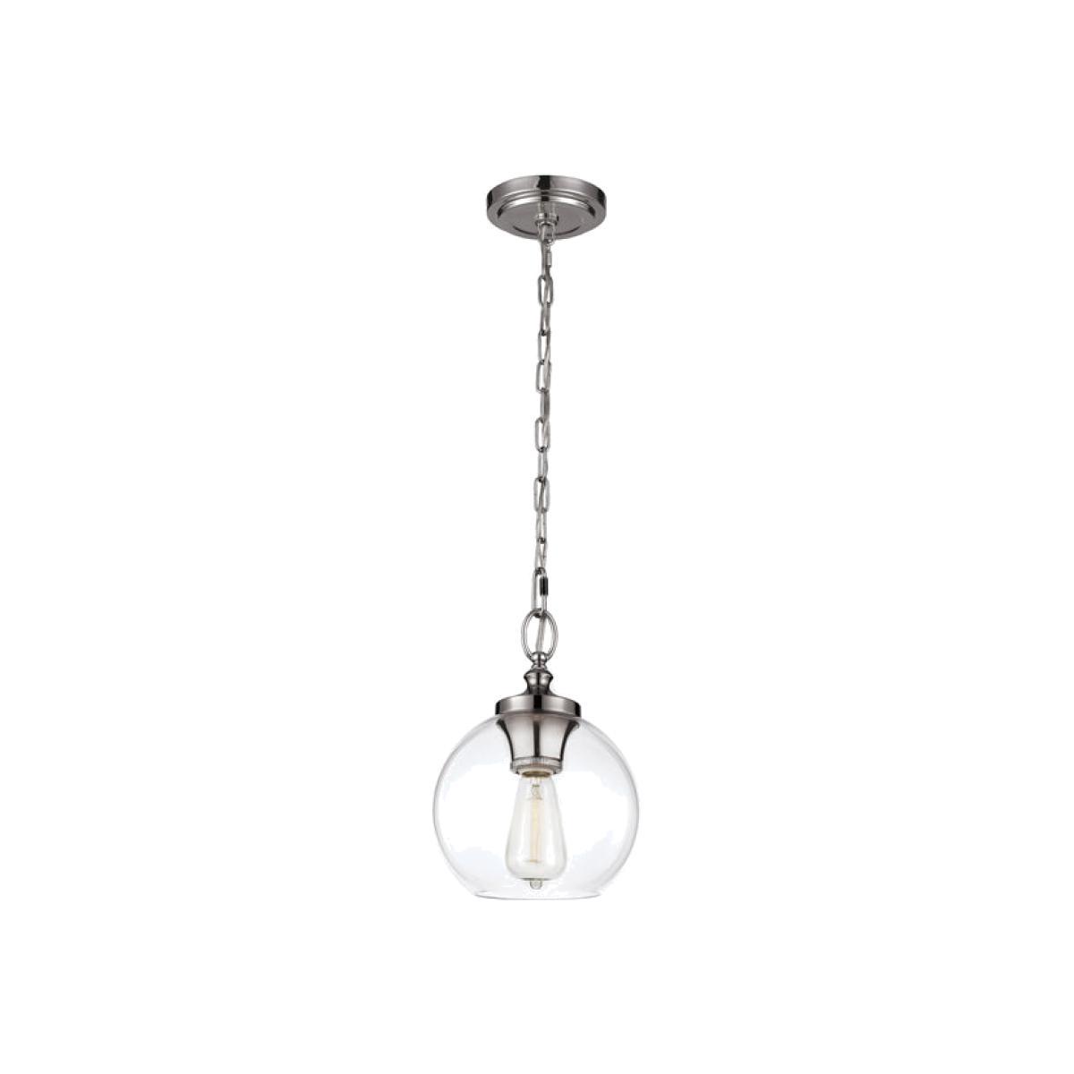 Elstead Tabby 1 Light Pendant Polished Nickel – image 1