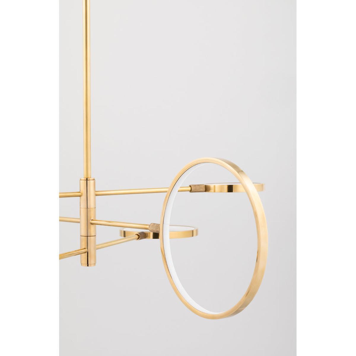 Hudson Valley Lighting Saturn Brass Base And Matte White Shade Pendant – image 2