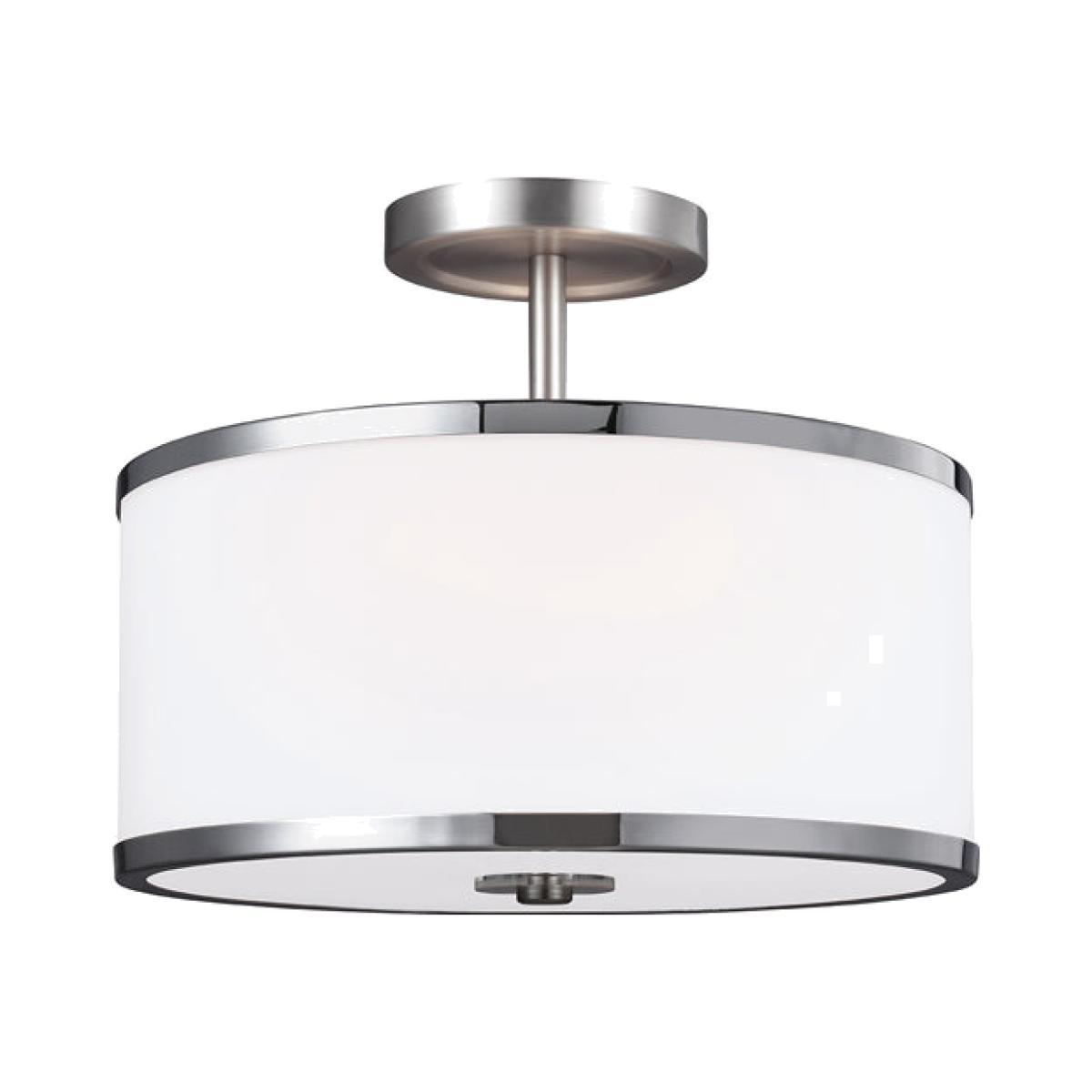 Elstead Prospect Park 2 Light Pendant Satin Nickel and Chrome – image 1