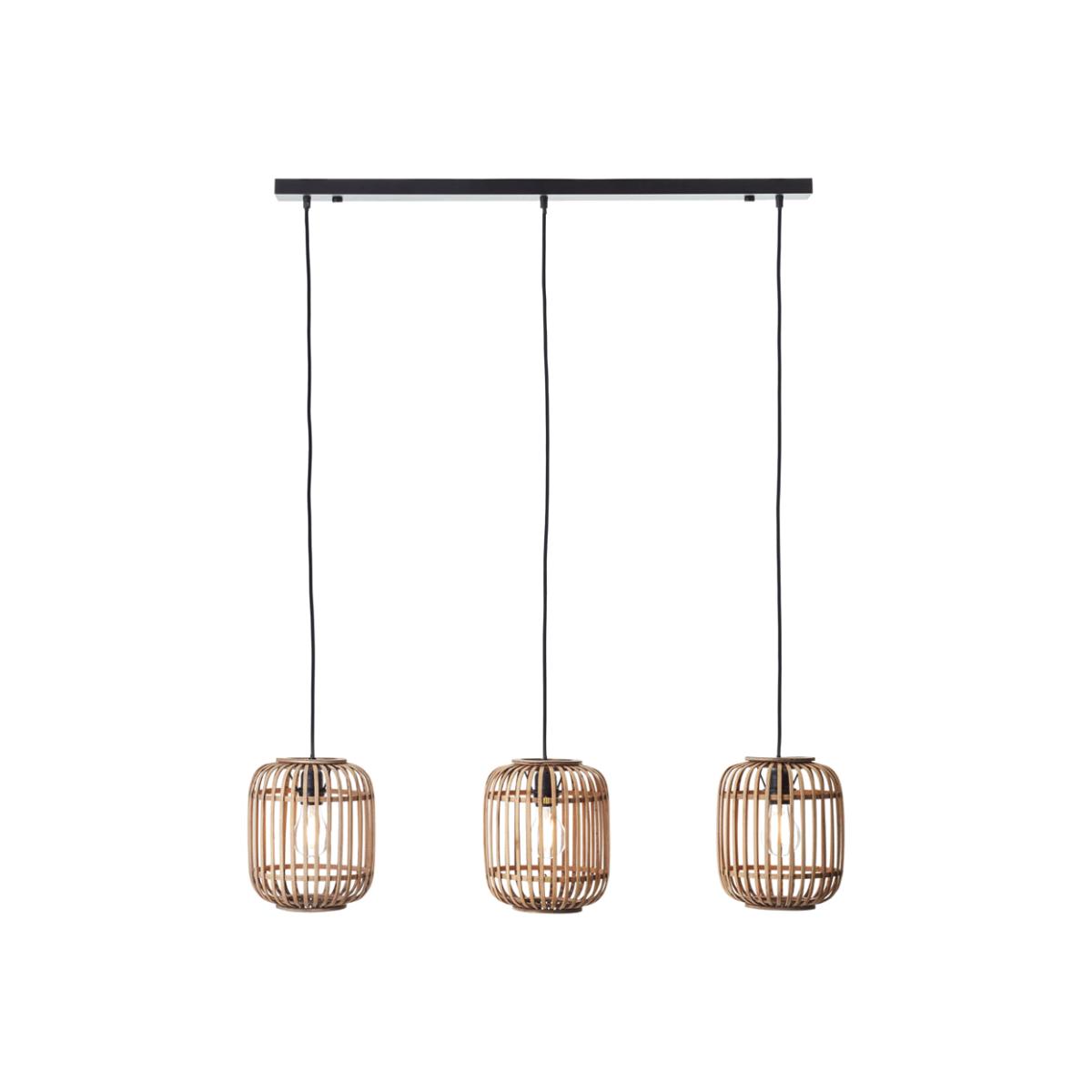 Gallery Interiors Martha Pendant Light in Light Natural Bamboo - 3 light – image 1