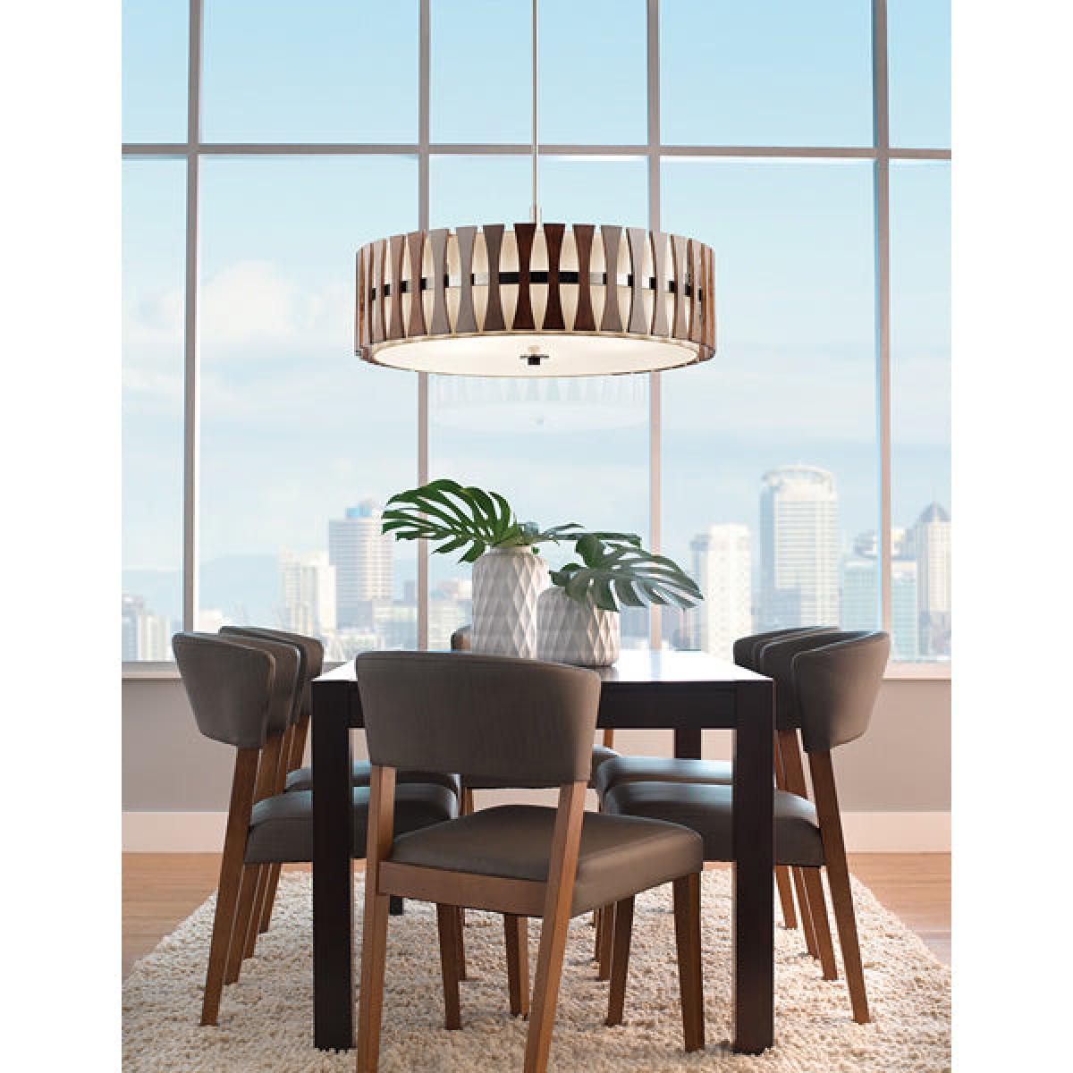 Elstead Cirus 5 Light Pendant Auburn Stained Wood – image 2