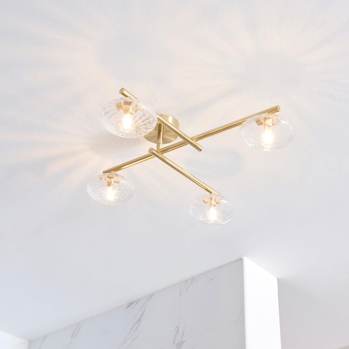 Olivia's Harper Bathroom 4 Ceiling Light in Satin Brass | Outlet – image 3