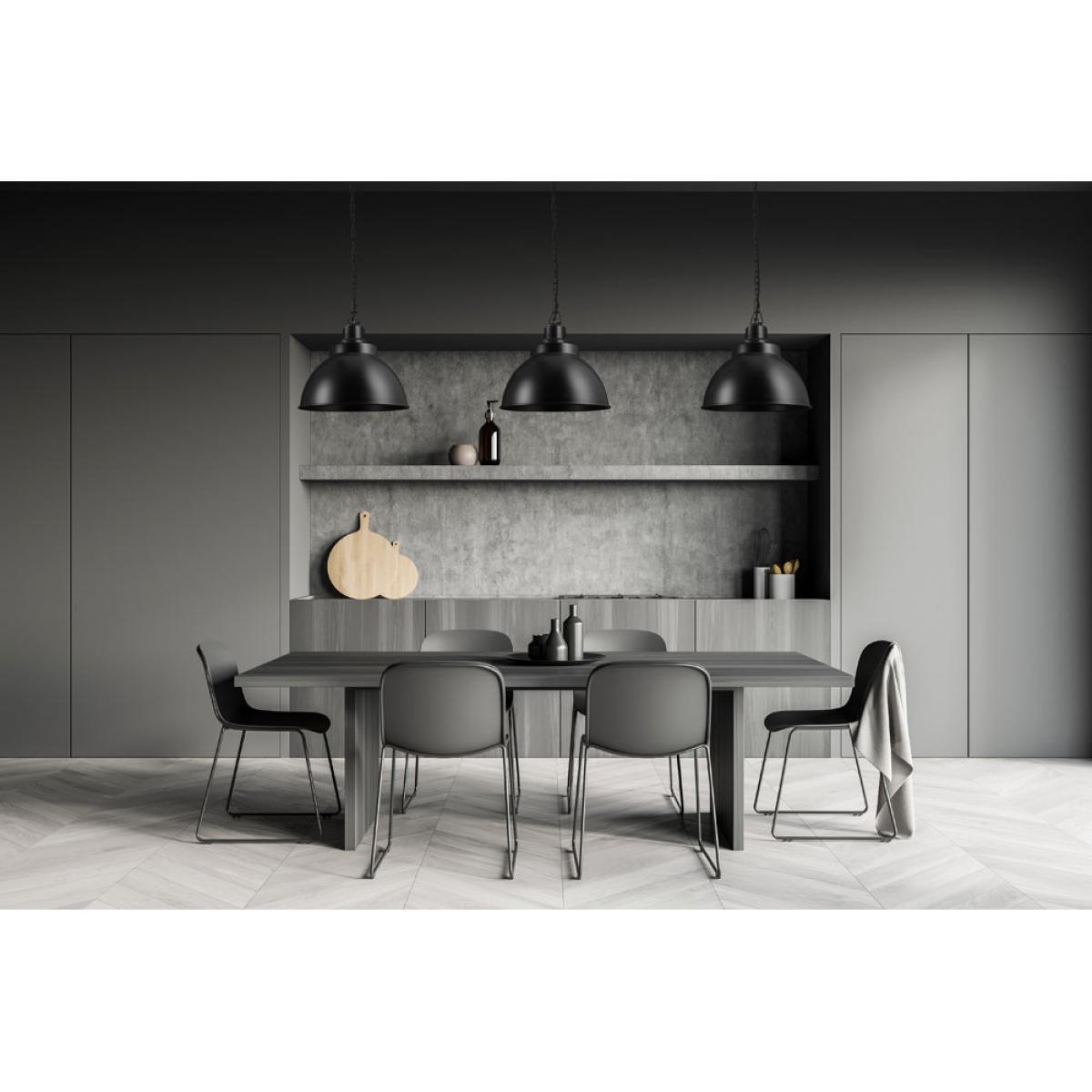 Industville Brooklyn 13 Inch Dome Pendant / Black and Light Pewter Chain Holder – image 5