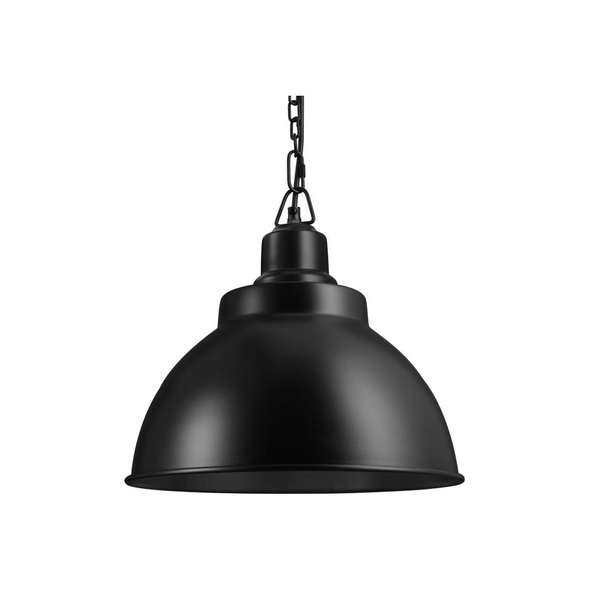 Industville Brooklyn 13 Inch Dome Pendant / Black and Light Pewter Chain Holder – image 1
