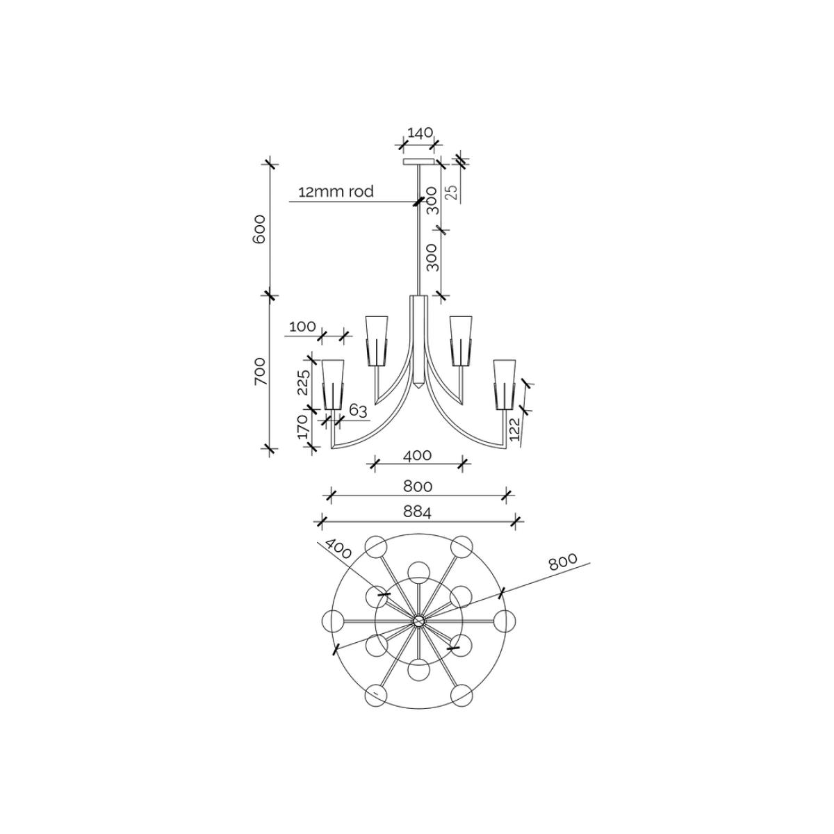Liang & Eimil Magestic Chandelier - Black & White Glass – image 7