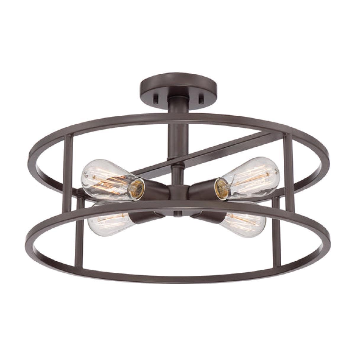 Elstead New Harbor 4 Light Ceiling Light Western Bronze – image 1