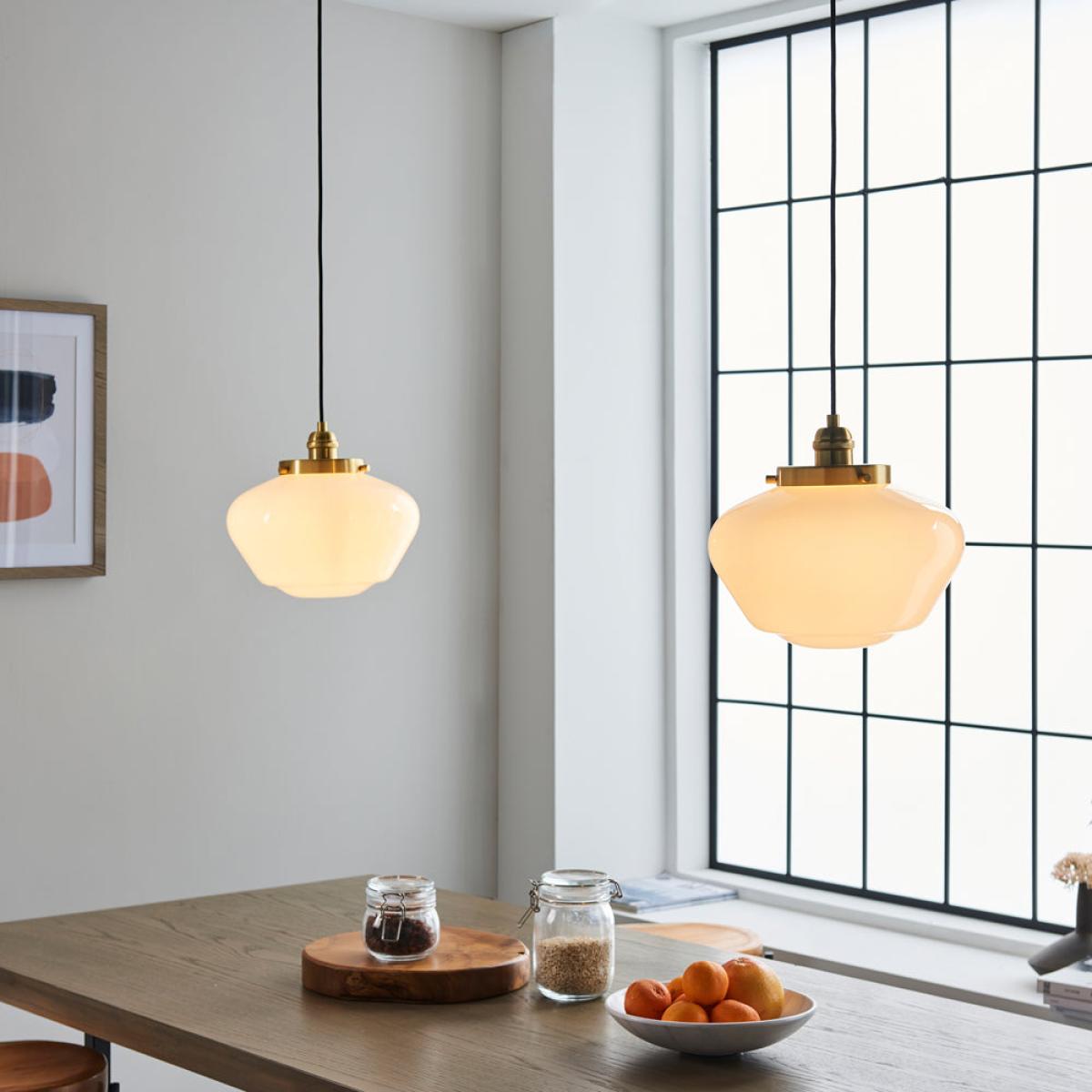 Olivia's Isabella Pendant Light in Brass & Opal Glass – image 3