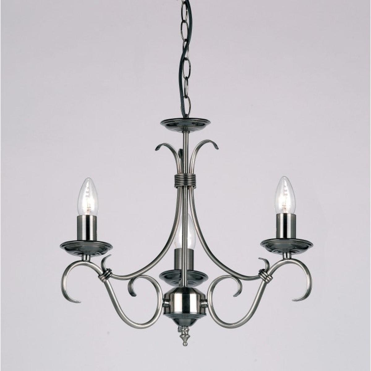 Gallery Direct Bernice 3 Pendant Light Antique Silver