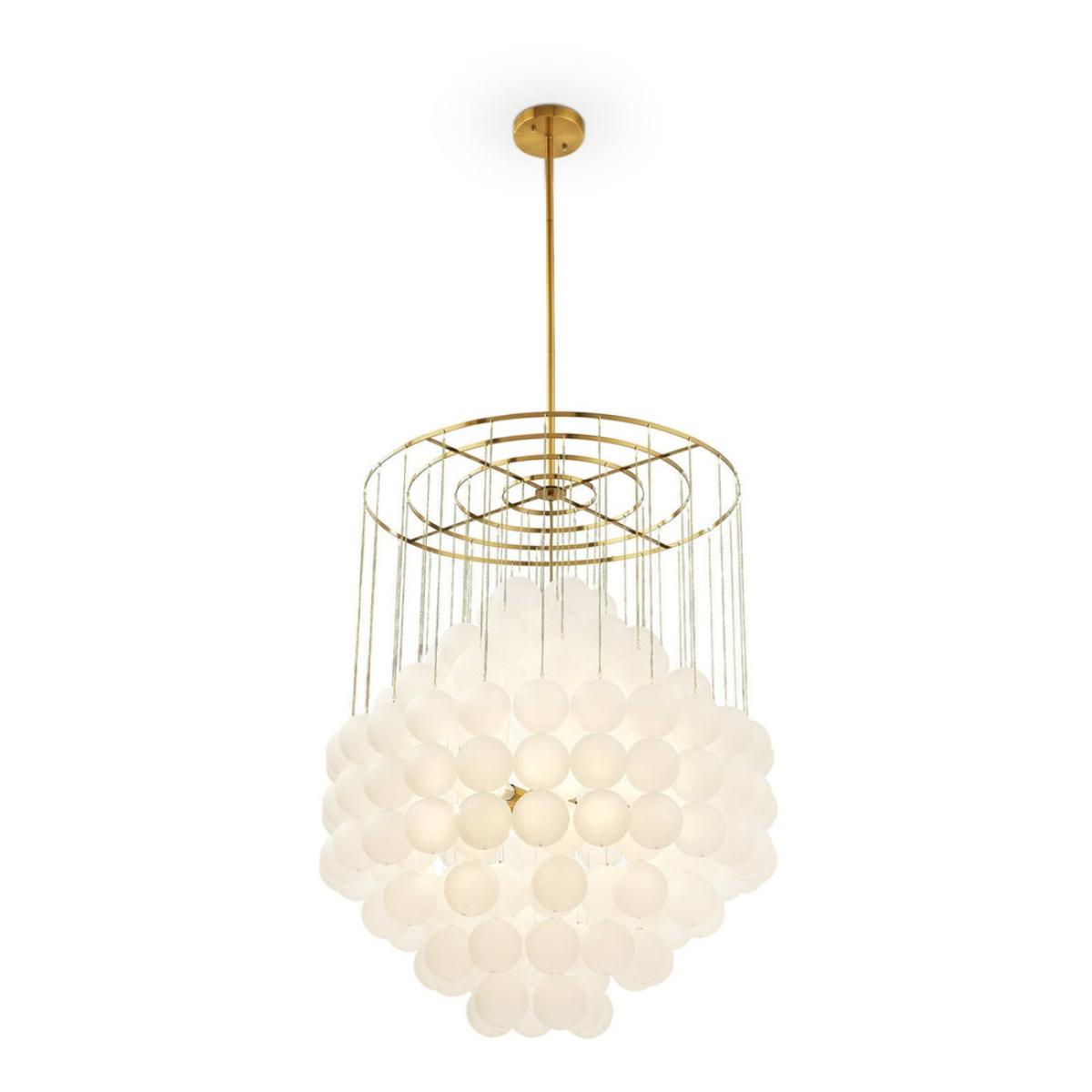 Liang & Eimil Moon Chandelier in Antique Brushed Brass with Frosted Glass – image 2
