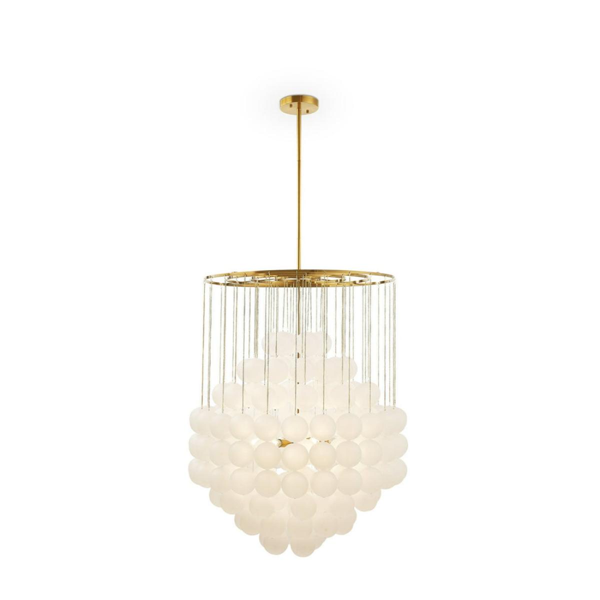 Liang & Eimil Moon Chandelier in Antique Brushed Brass with Frosted Glass – image 3
