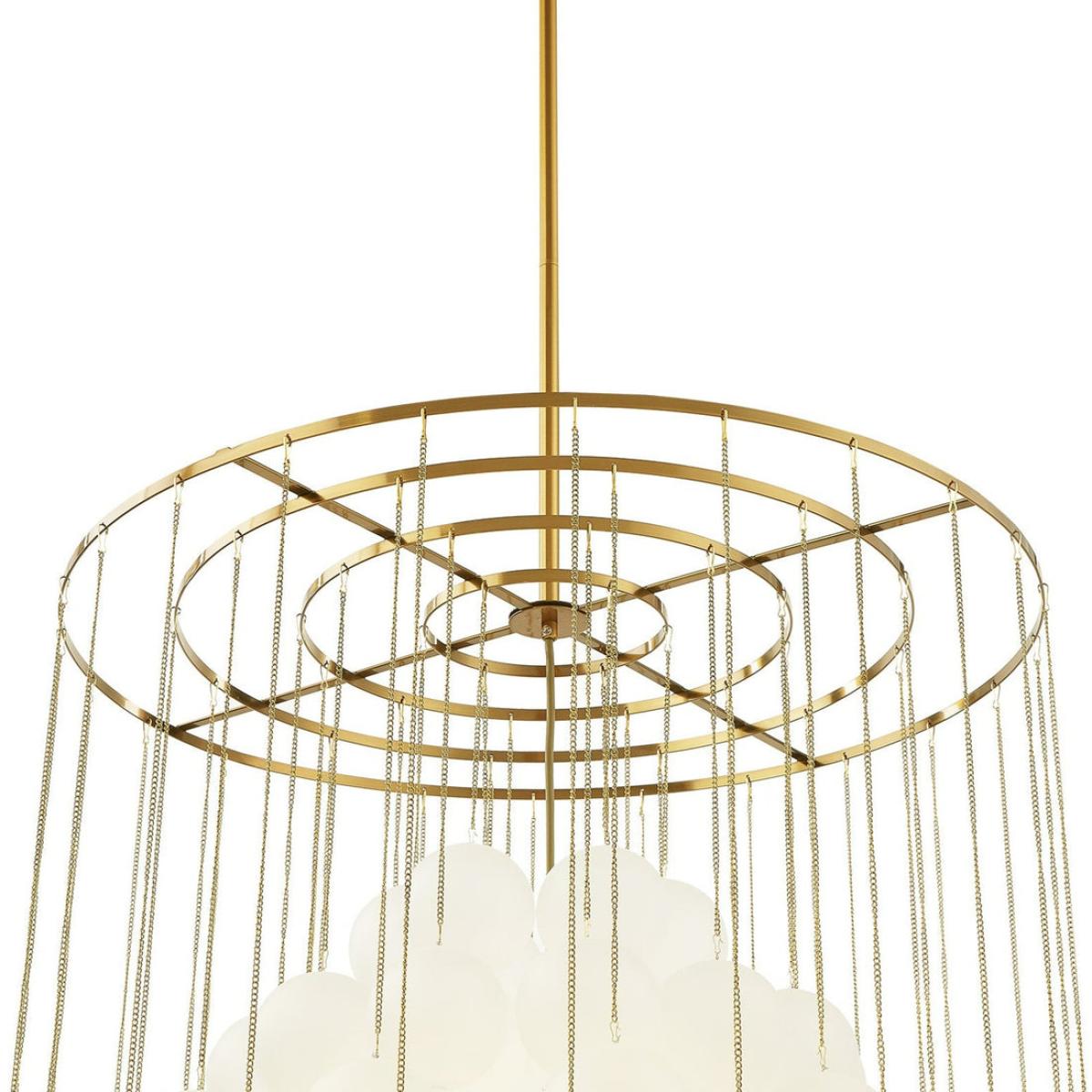 Liang & Eimil Moon Chandelier in Antique Brushed Brass with Frosted Glass – image 4