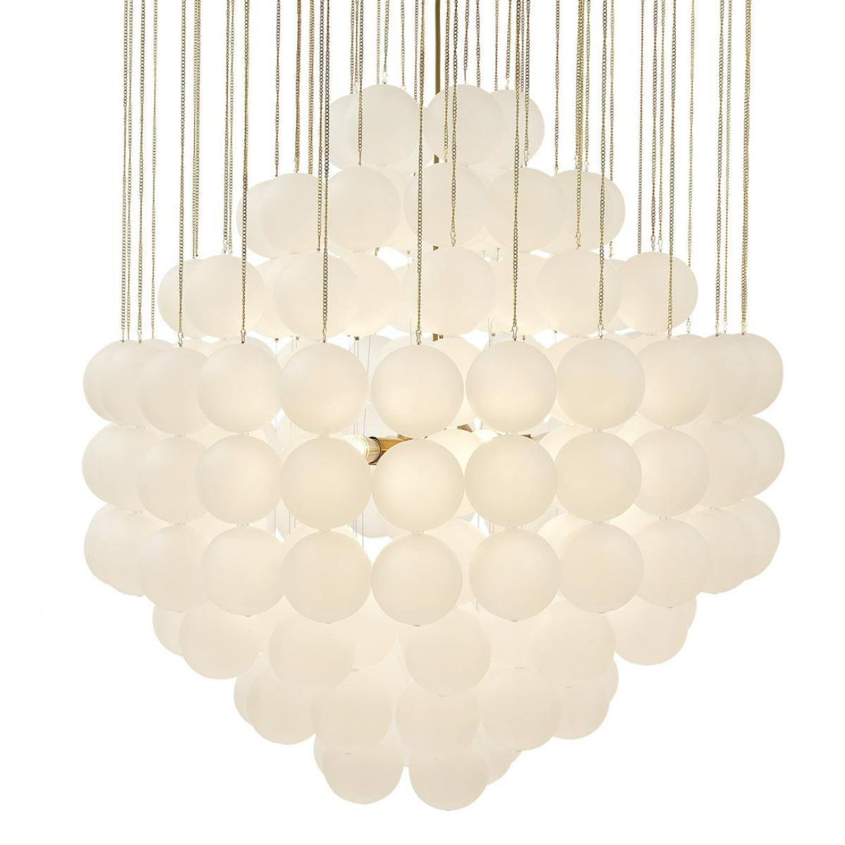 Liang & Eimil Moon Chandelier in Antique Brushed Brass with Frosted Glass – image 5