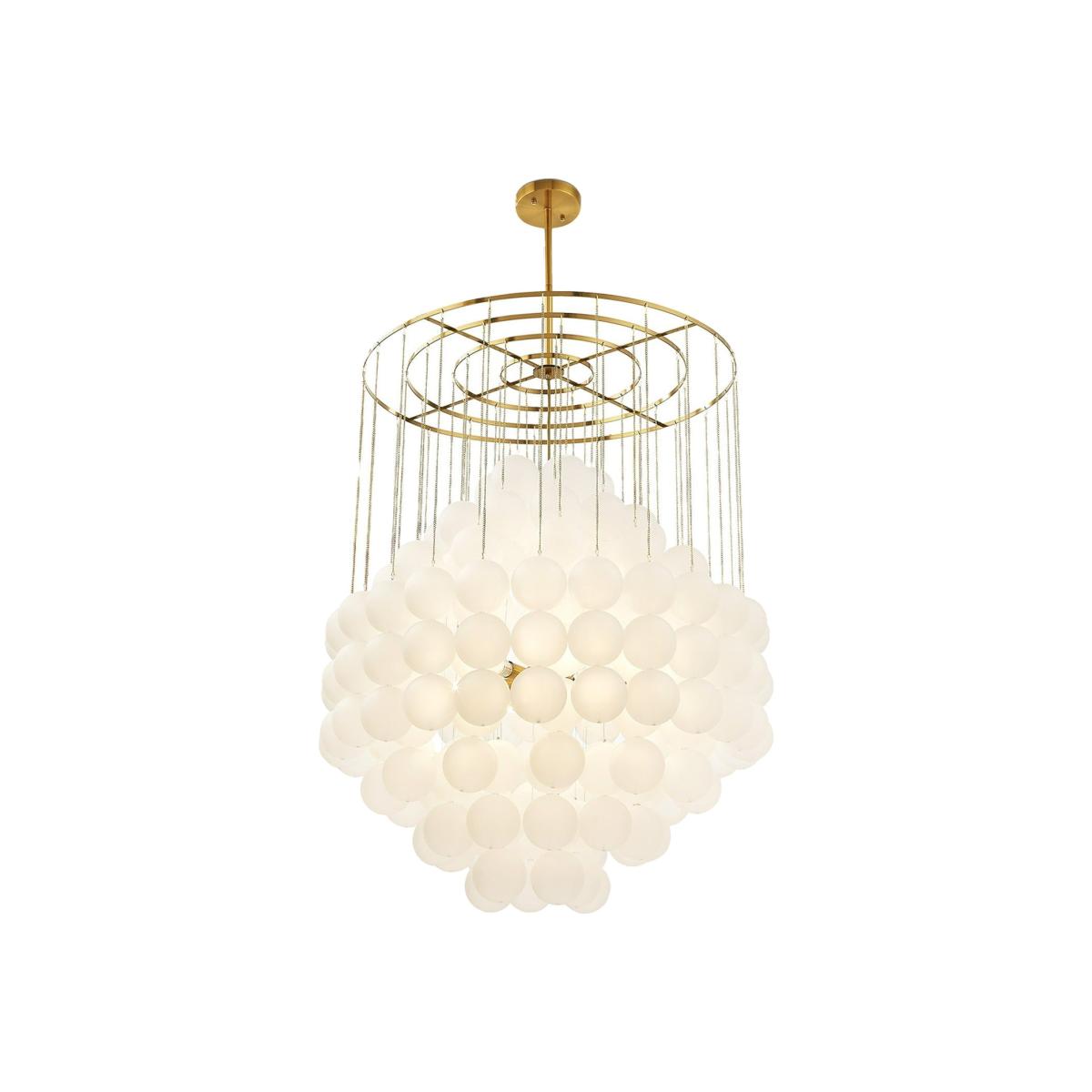 Liang & Eimil Moon Chandelier in Antique Brushed Brass with Frosted Glass – image 1