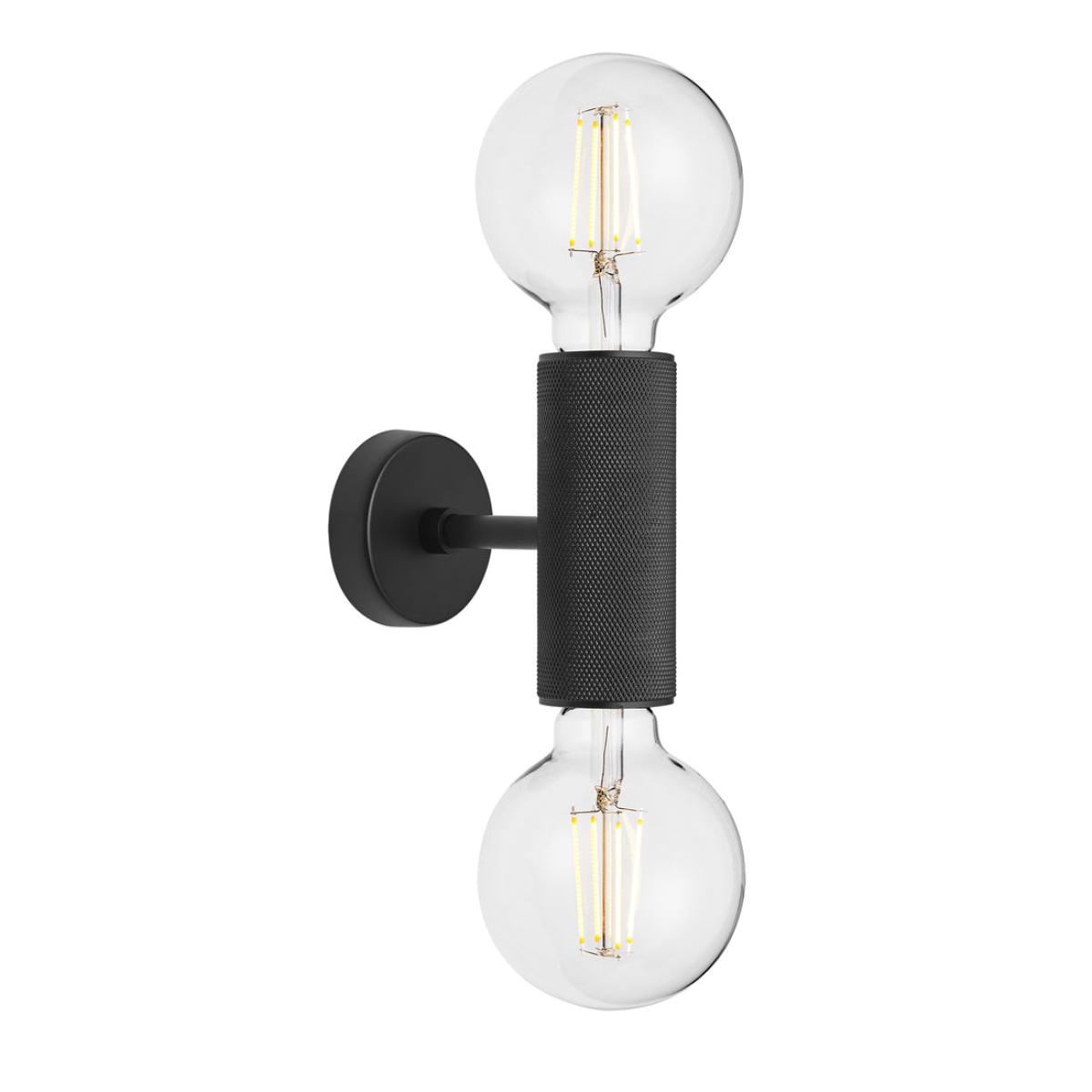Industville Knurled Edison Double Wall Light - Black – image 2