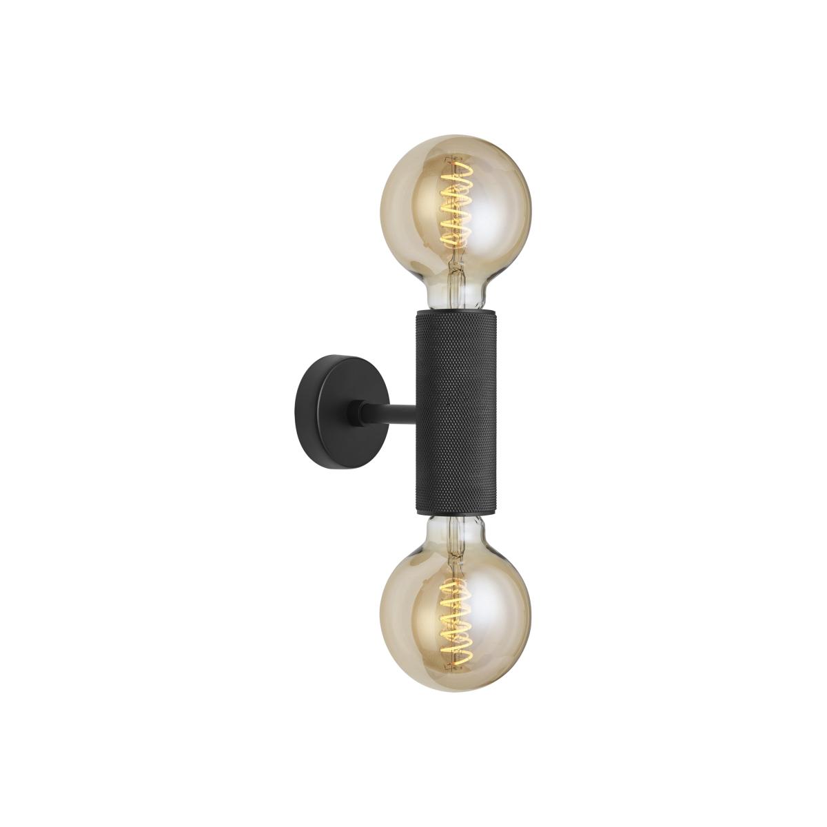 Industville Knurled Edison Double Wall Light - Black – image 1