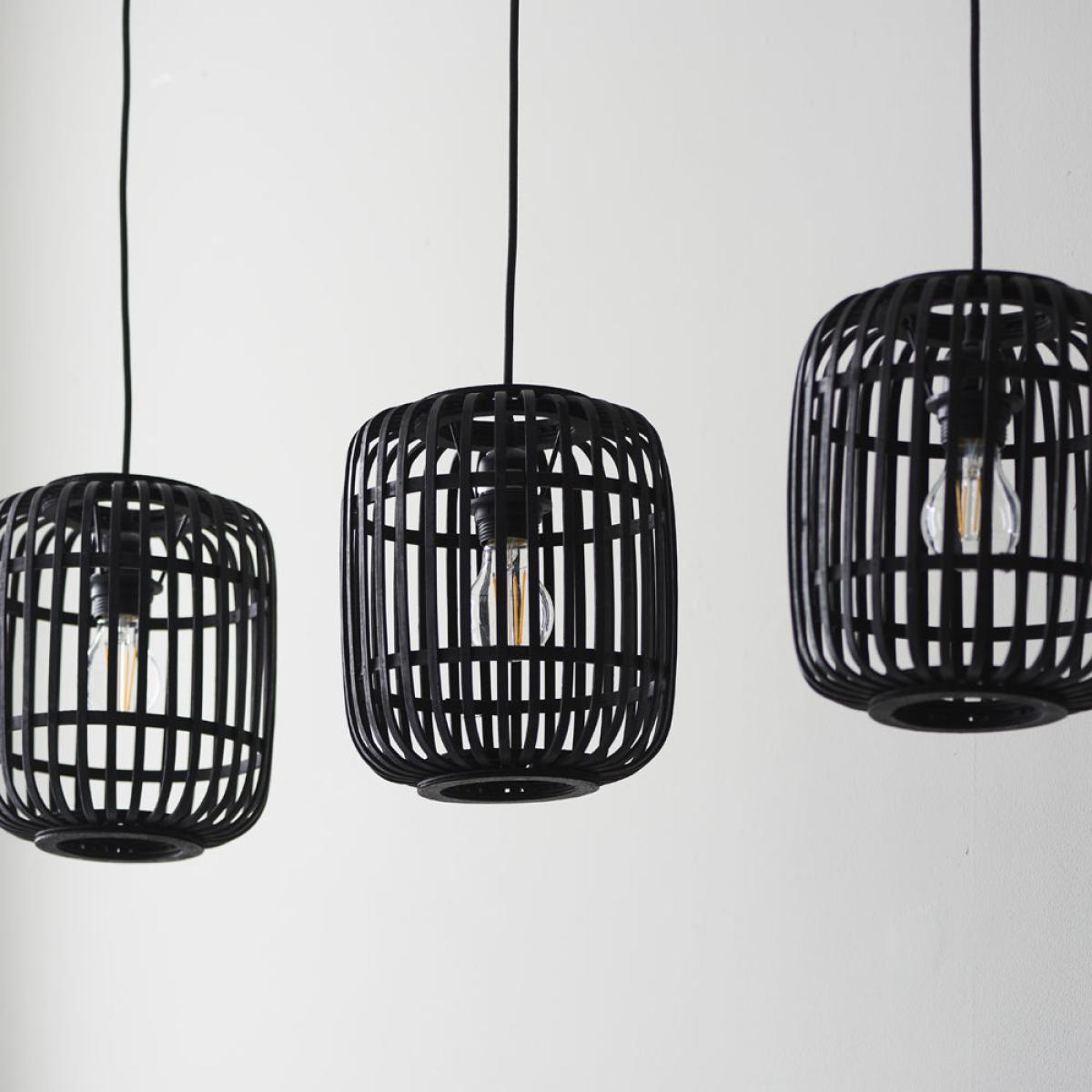 Gallery Interiors Martha Pendant Light in Dark Bamboo - 3 light – image 3