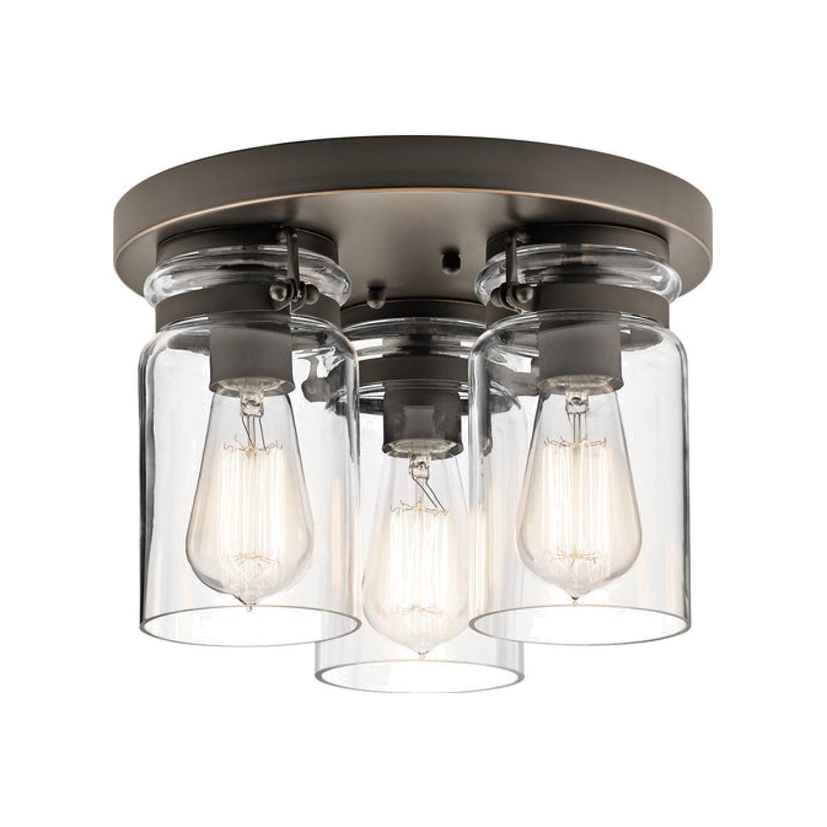Elstead Brinley 3 Light Flush Mount Light Olde Bronze – image 1