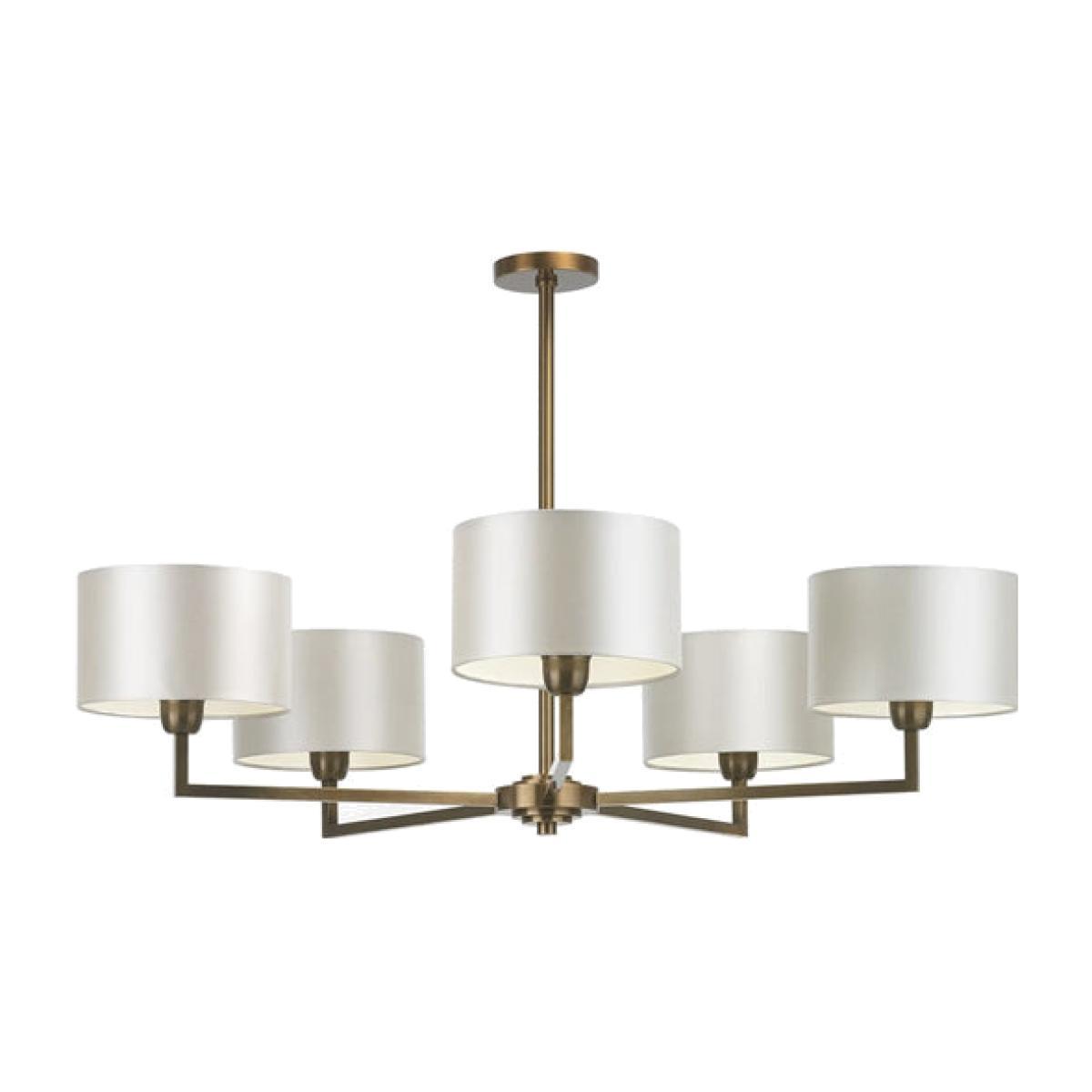 Heathfield & Co Holt 5 arm antique brass pendant
