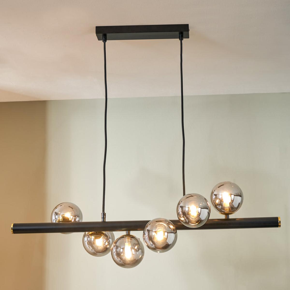 Olivia's Serena Pendant in Smoke Glass and Black Metal – image 2