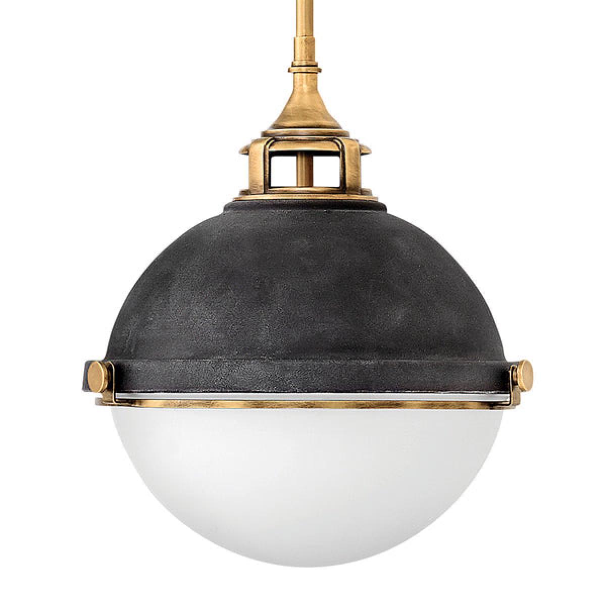 Quintessentiale Fletcher Aged Zinc with Heritage Brass 2 Light Pendant – image 2