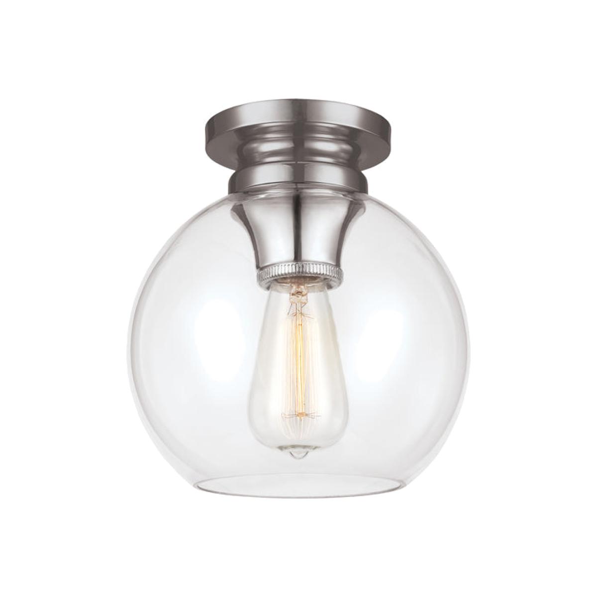 Elstead Tabby 1 Light Flush Mount Light Polished Nickel – image 1