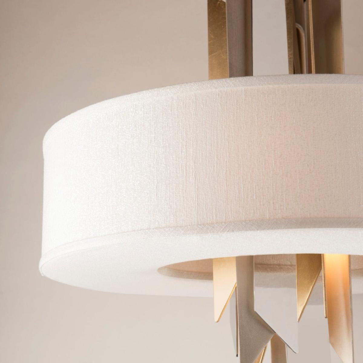 Hudson Valley Lighting Modernist 6Lt Pendant in Polished Stainless Steel & Gold Leaf – image 2