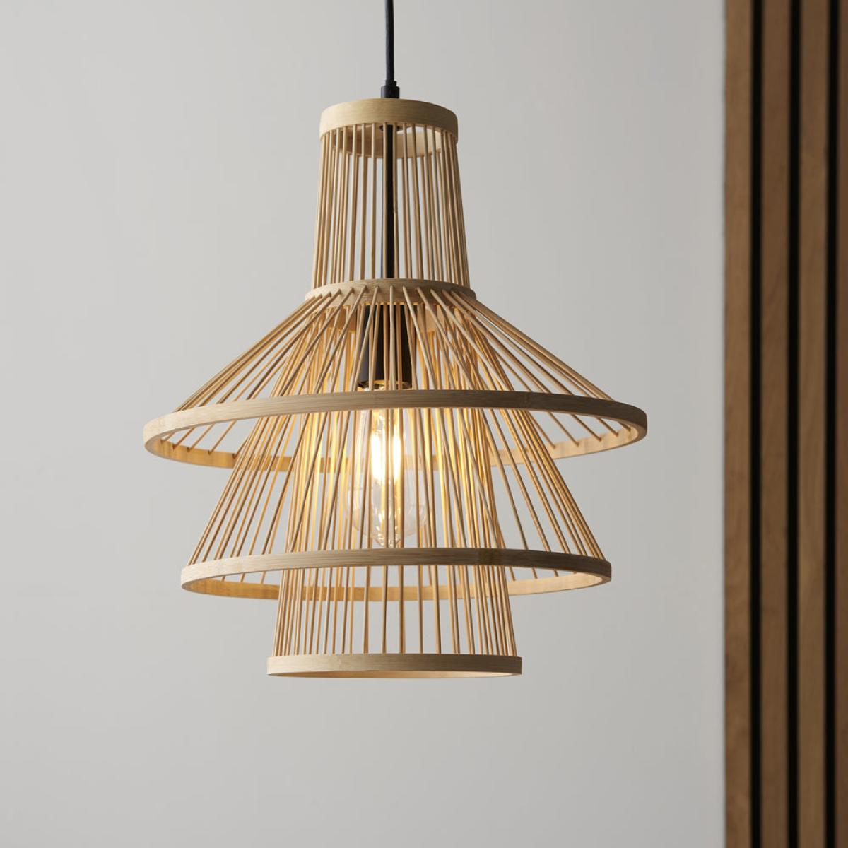 Gallery Interiors Mantra 1 Pendant Light in Light Natural Bamboo – image 2