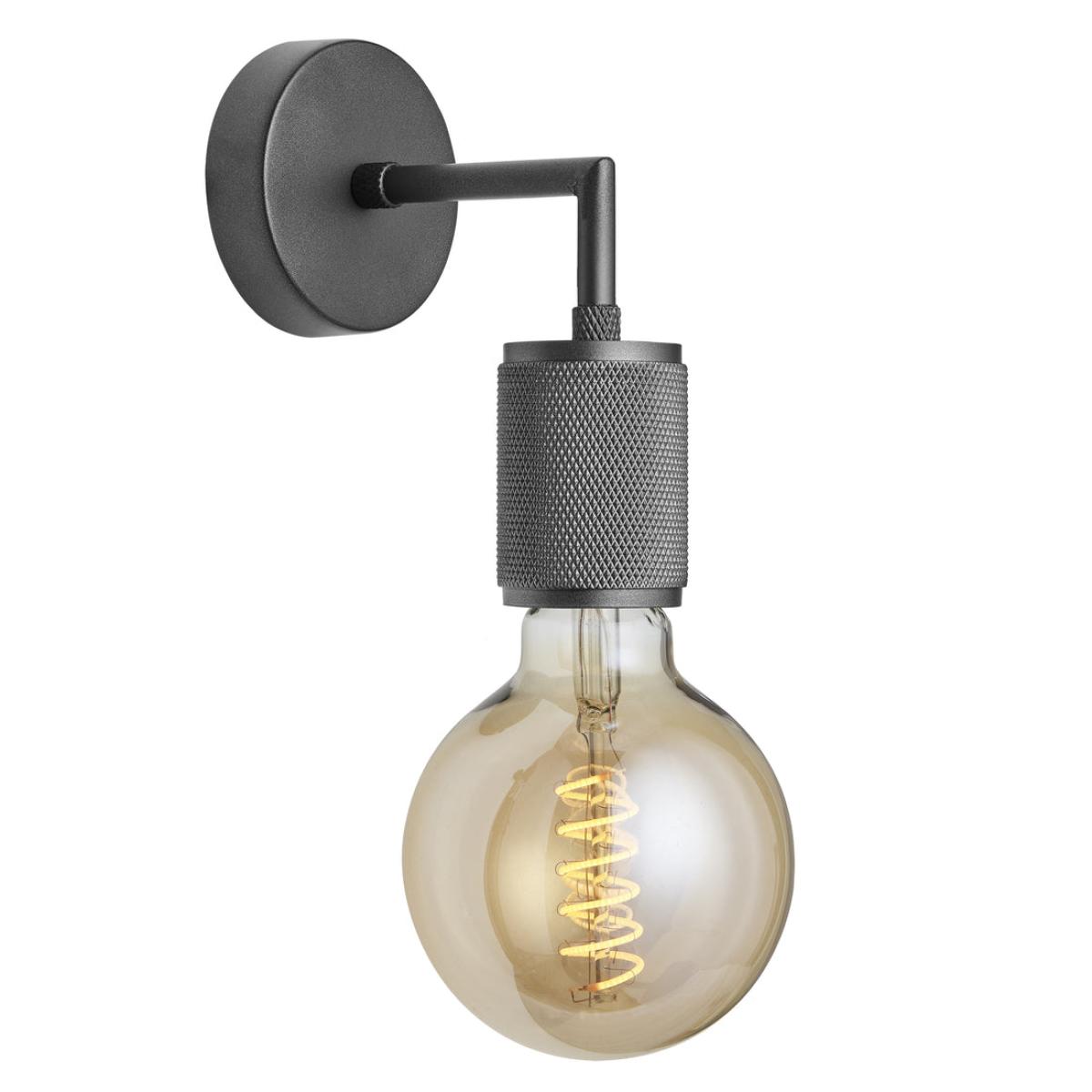 Industville Knurled Edison Wall Light in Pewter – image 2