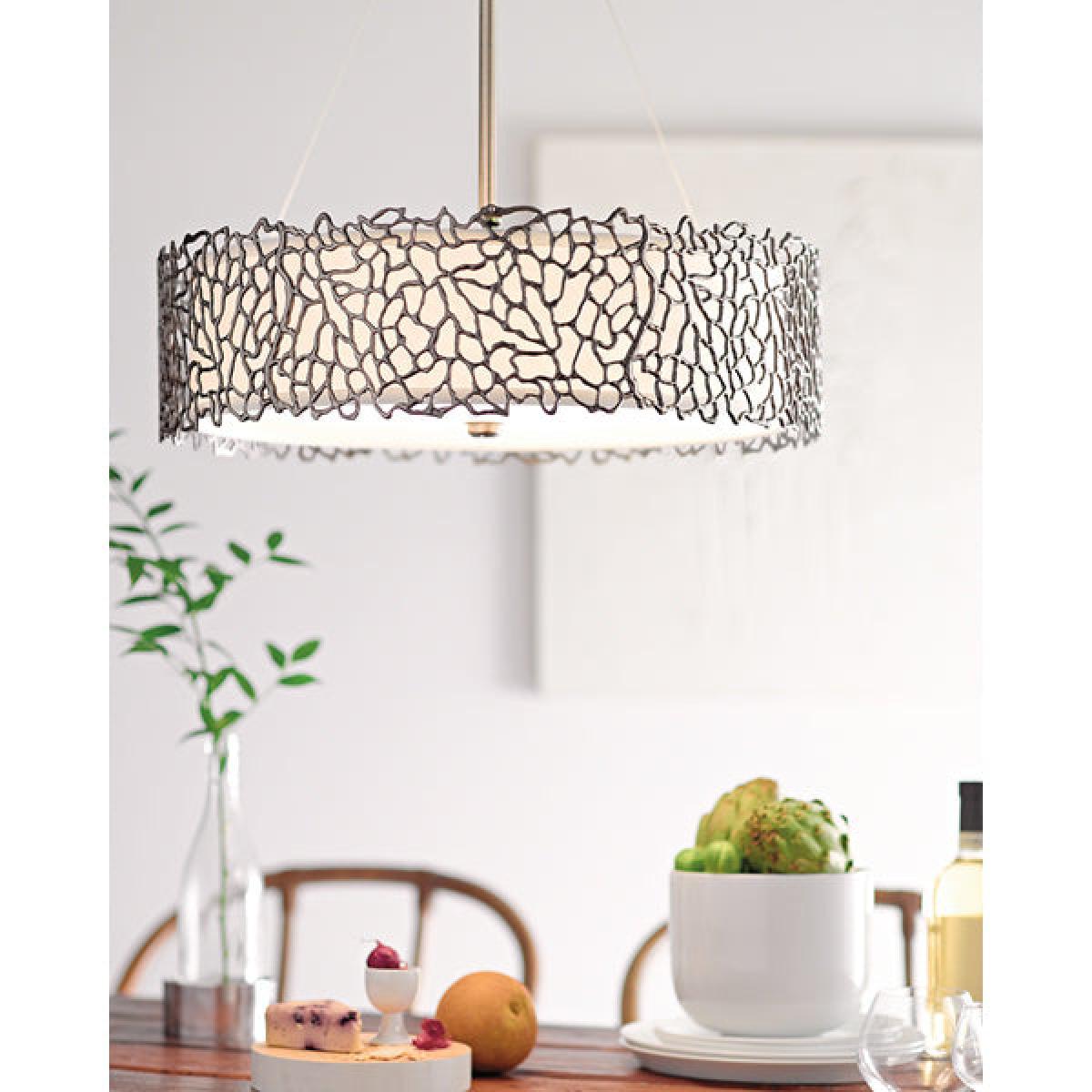 Elstead Silver Coral 3 Light Pendant Classic Pewter – image 2