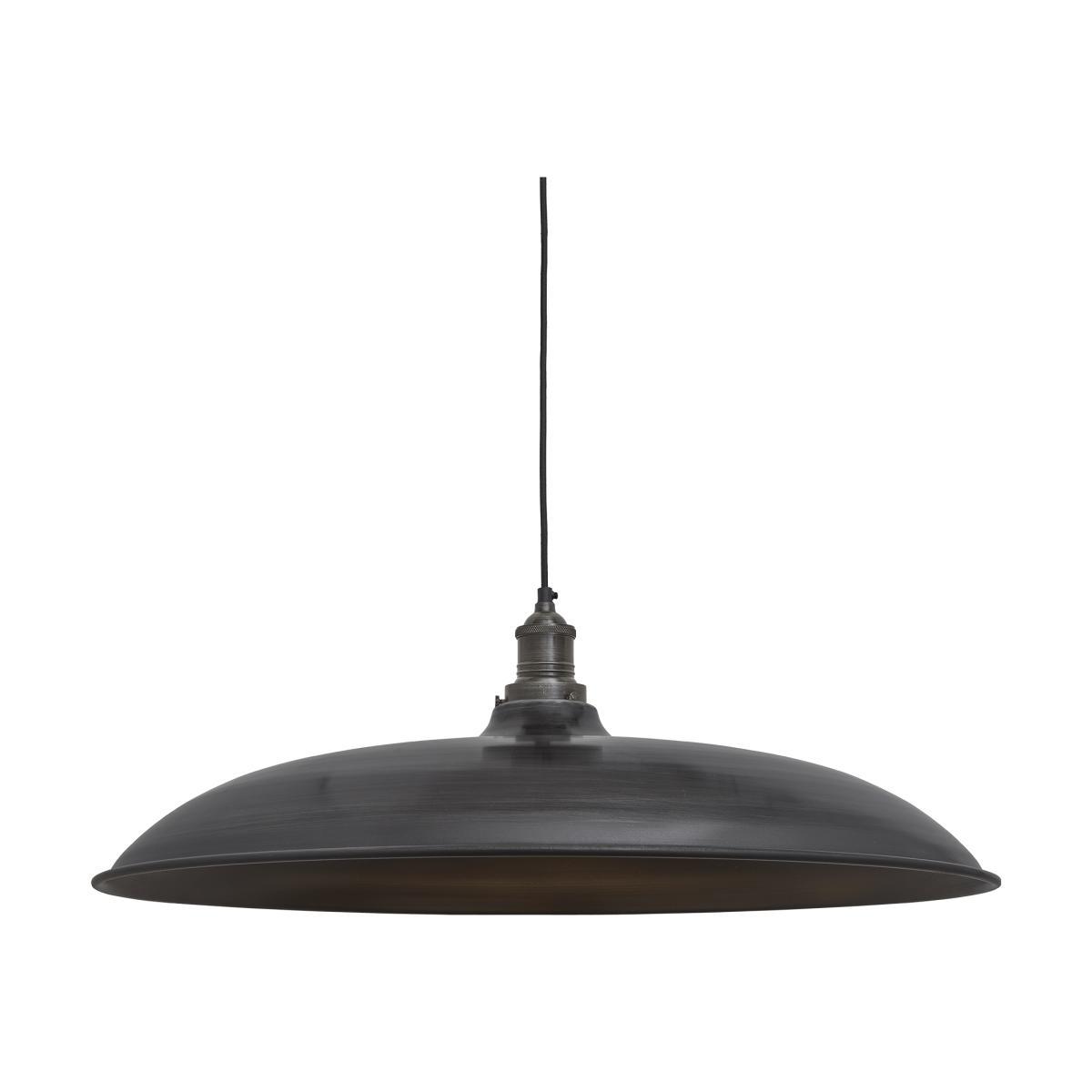 Industville Brooklyn Giant Bowl Pendant - 24 Inch Pewter Bowl Pewter Holder / Pewter