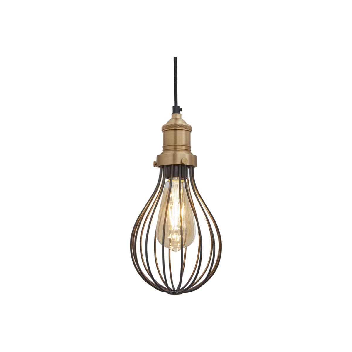 Industville Brooklyn Balloon Cage Pewter Pendant / 6 Inch Pewter Holder With Plug – image 1
