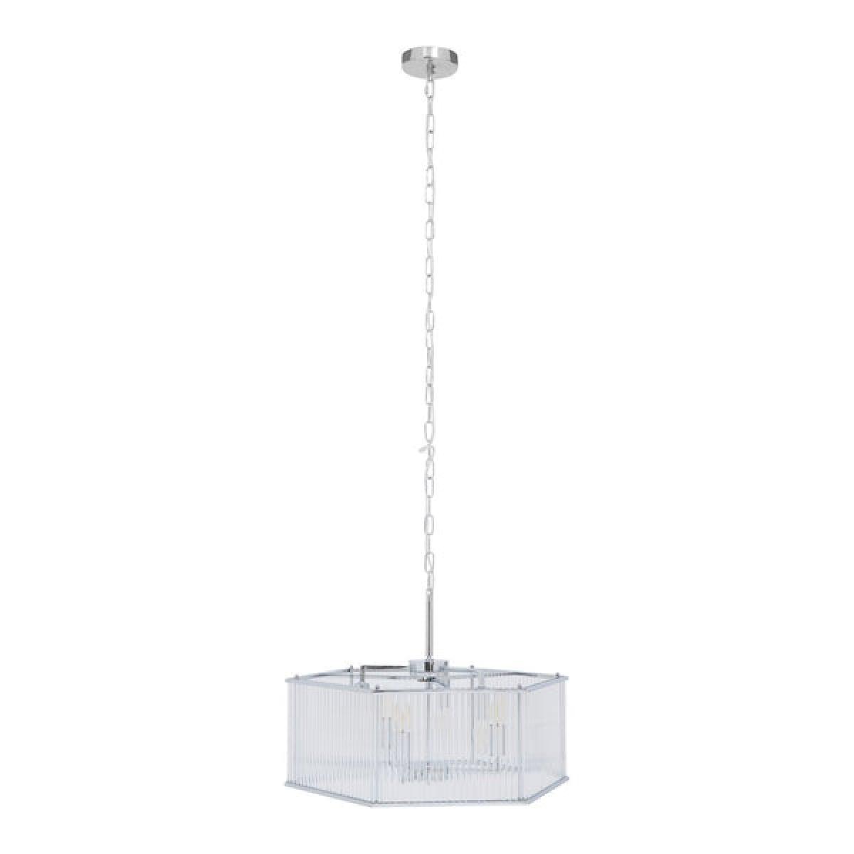 Olivia's Lorrie Hexagonal Glass Pendant Chrome – image 3