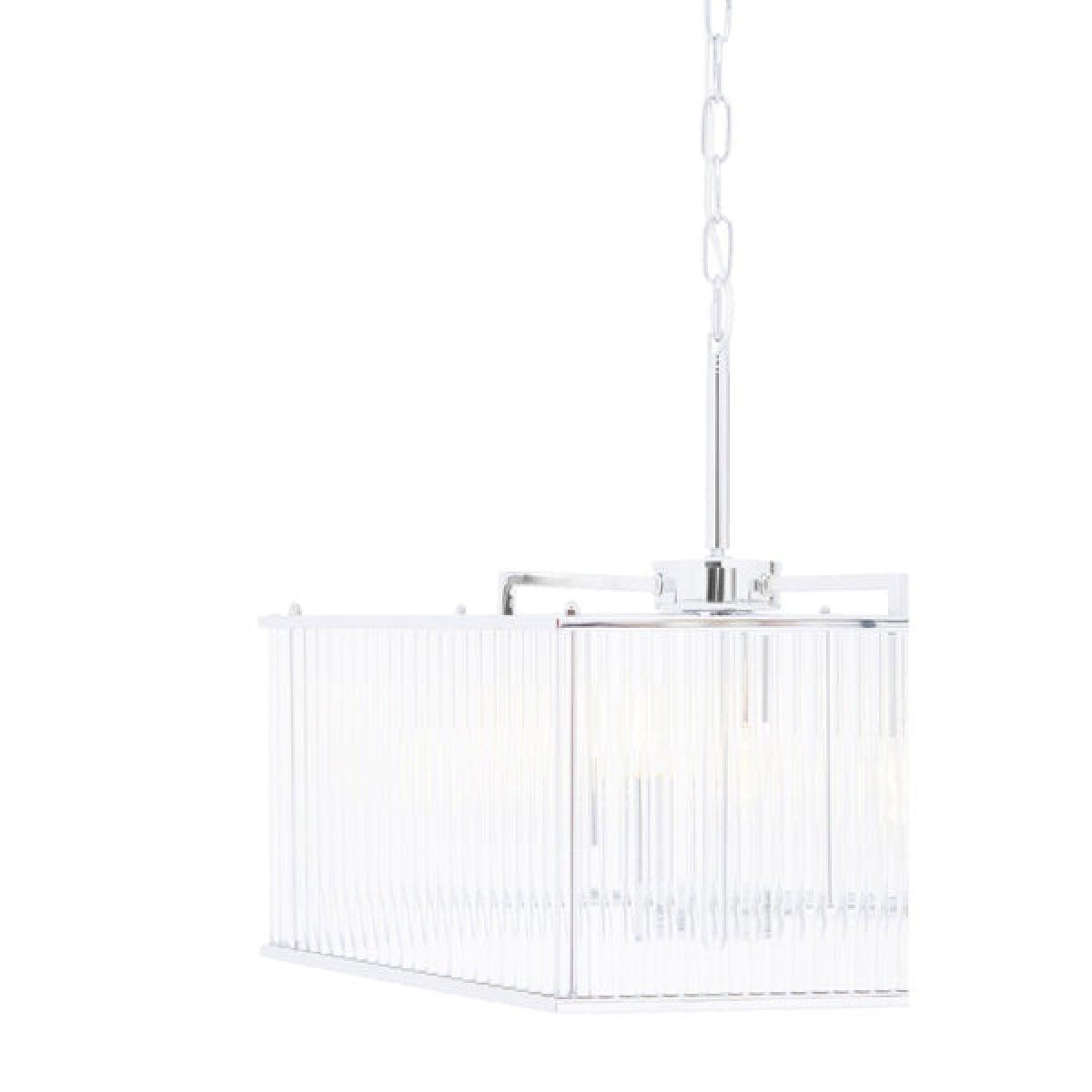 Olivia's Lorrie Hexagonal Glass Pendant Chrome – image 4