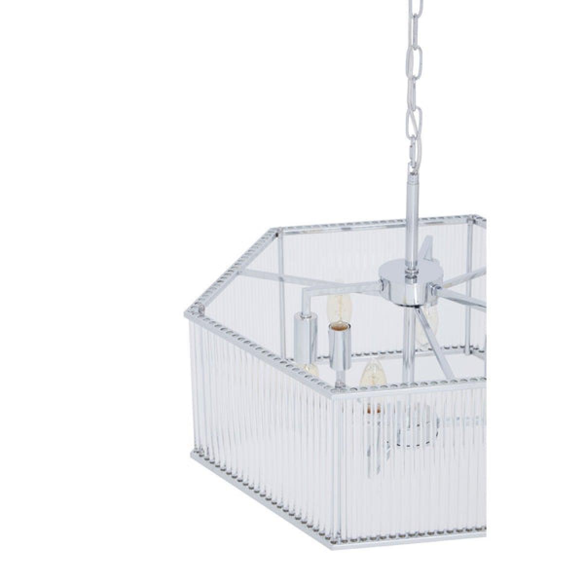 Olivia's Lorrie Hexagonal Glass Pendant Chrome – image 6