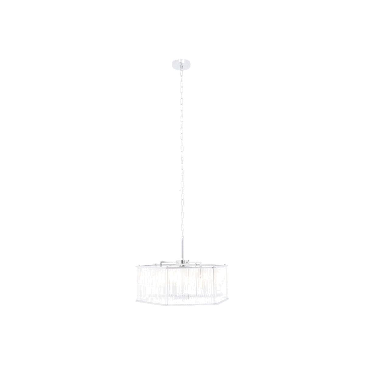 Olivia's Lorrie Hexagonal Glass Pendant Chrome – image 1
