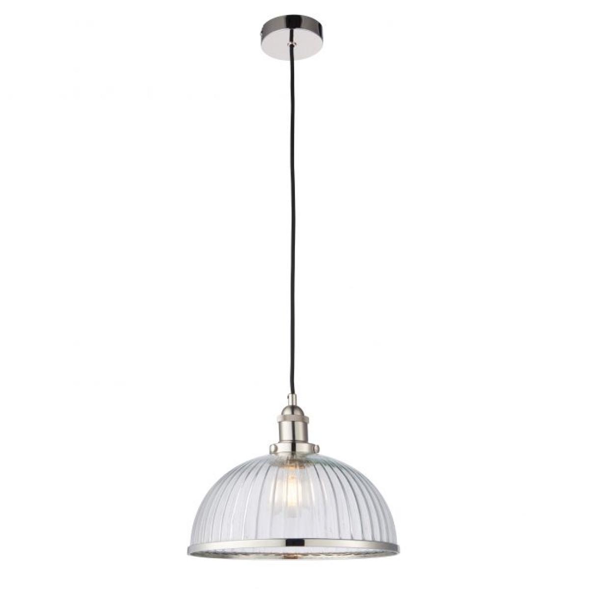 Gallery Interiors Hansen Glass Pendant Light Bright Nickel – image 2
