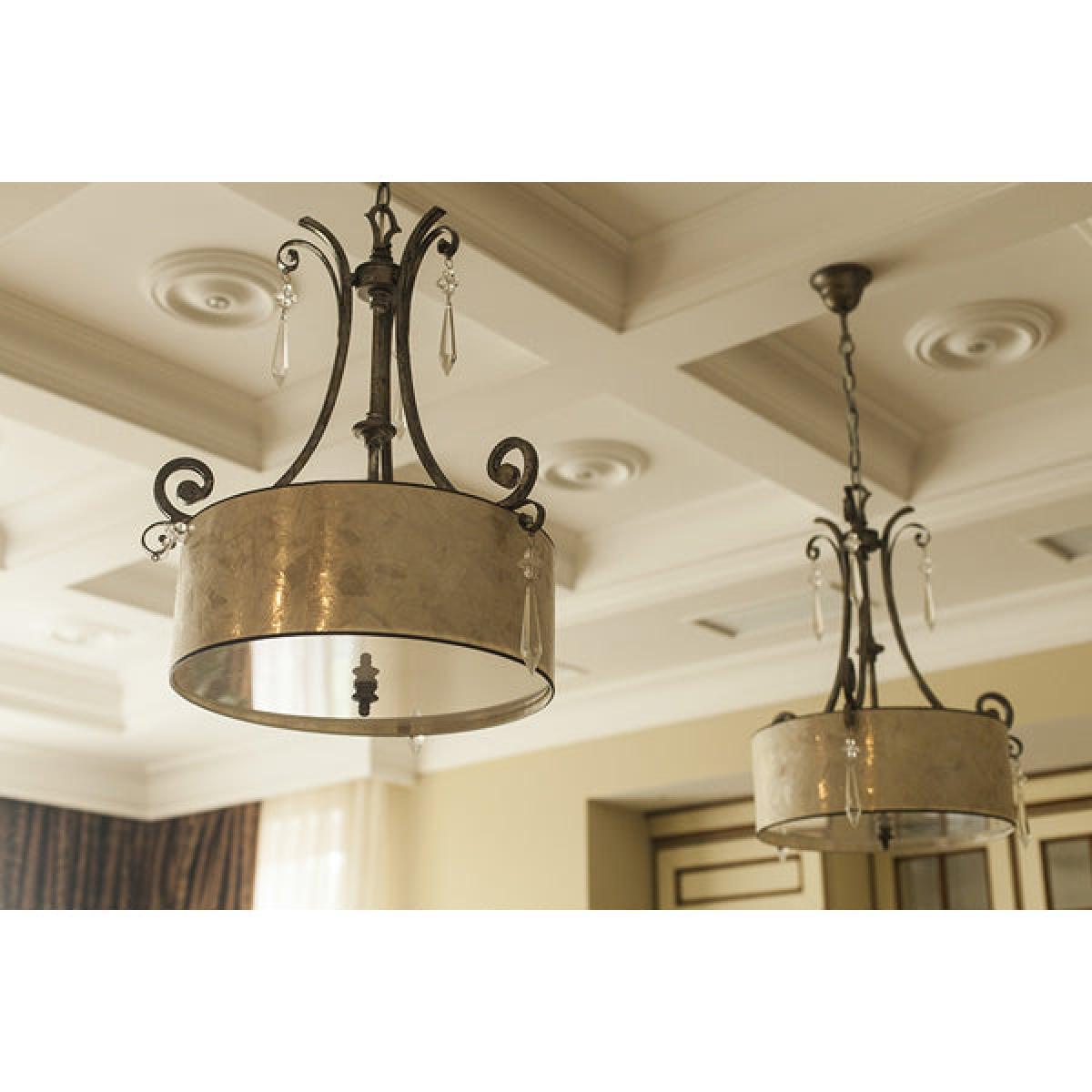 Elstead Kendra 2 Light Pendant Mottled Silver – image 2