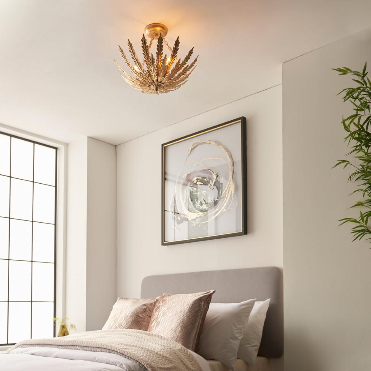 Gallery Interiors Delphine 3 Ceiling with Light Gold Leaf finish – image 3