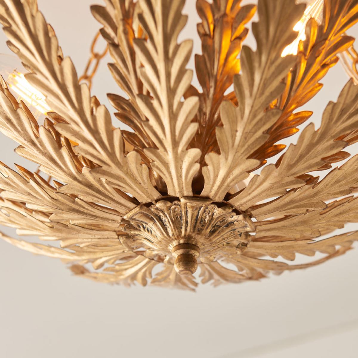 Gallery Interiors Delphine 3 Ceiling with Light Gold Leaf finish – image 5