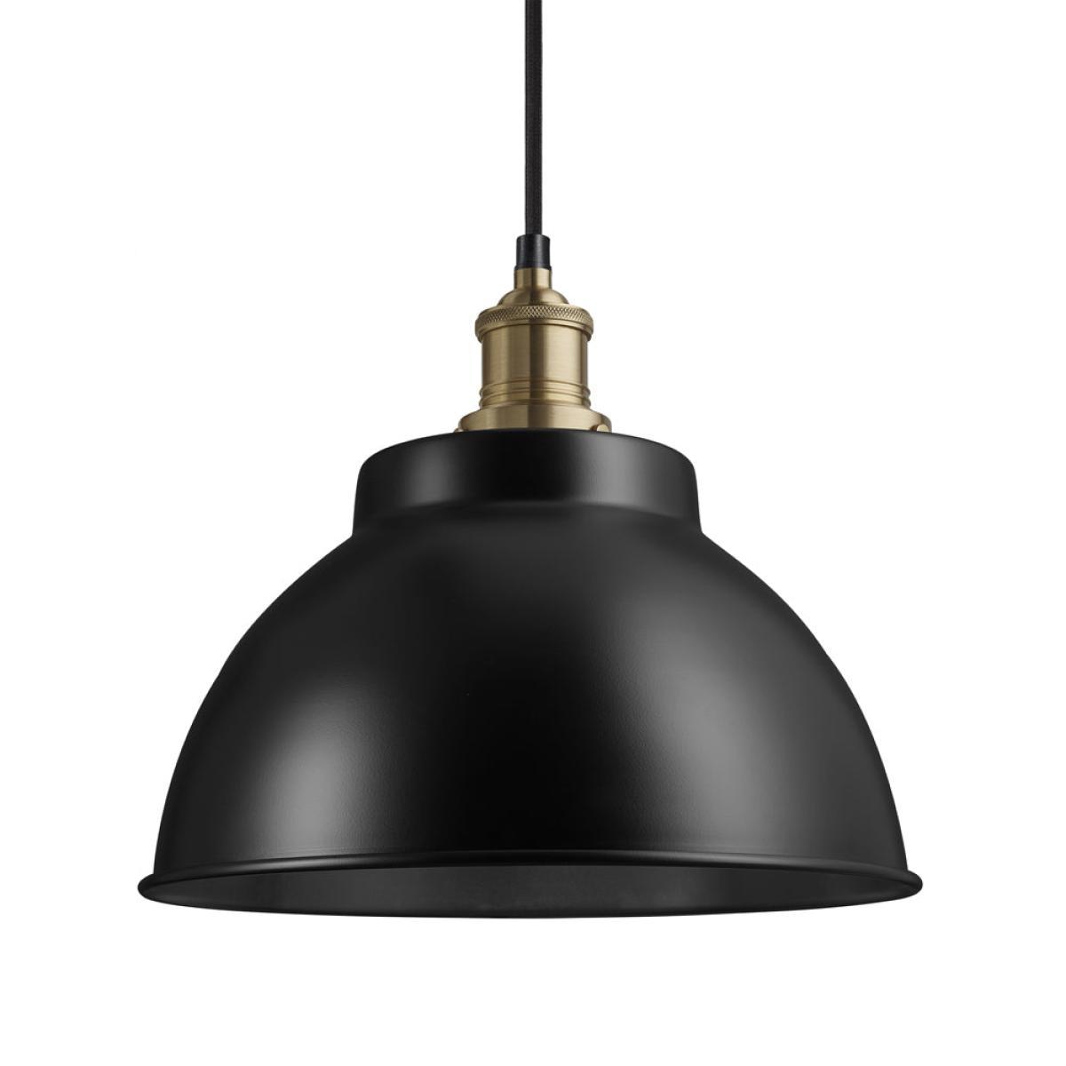 Industville Brooklyn 13 Inch Dome Pendant / Black and Black Holder – image 3