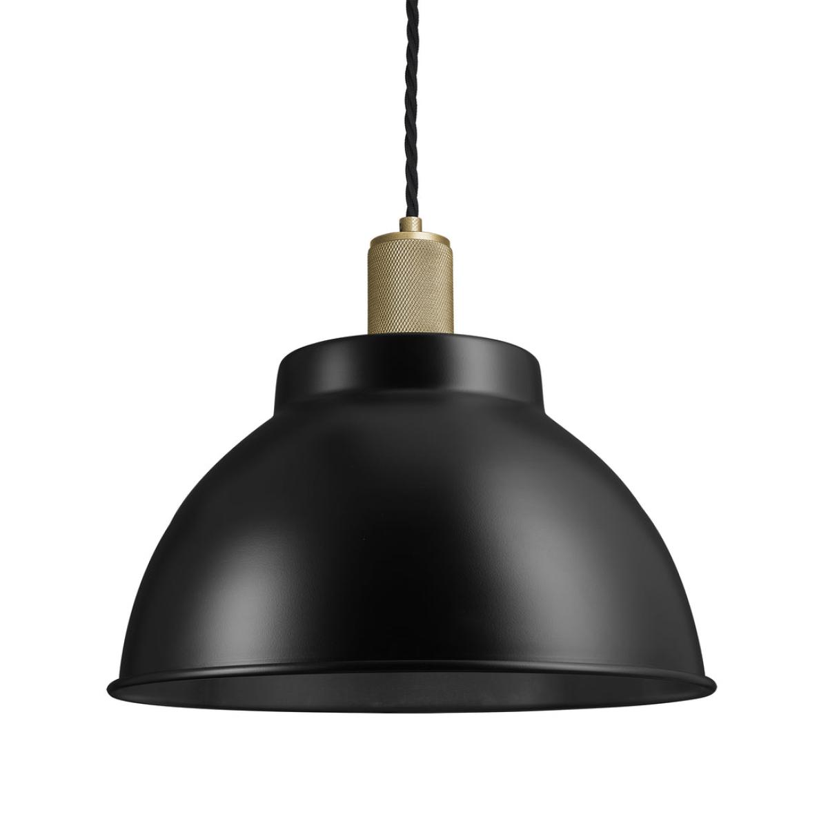 Industville Knurled Dome Pendant Light in Black with Brass Holder / Large – image 2
