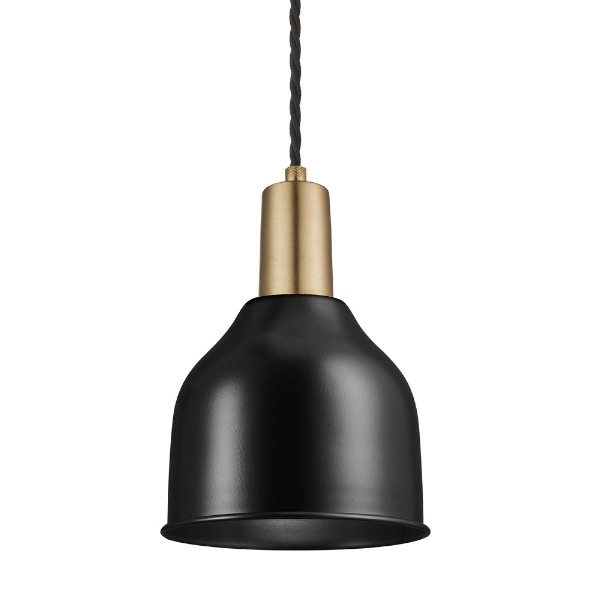Industville Sleek 7 Inch Cone Pendant / Black and Brass Holder – image 3