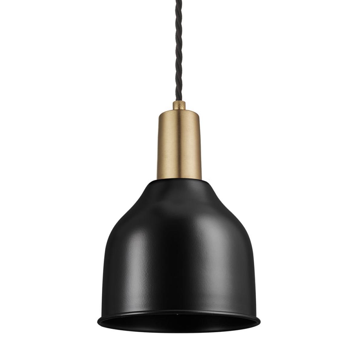 Industville Sleek 7 Inch Cone Pendant / Black and Brass Holder – image 4