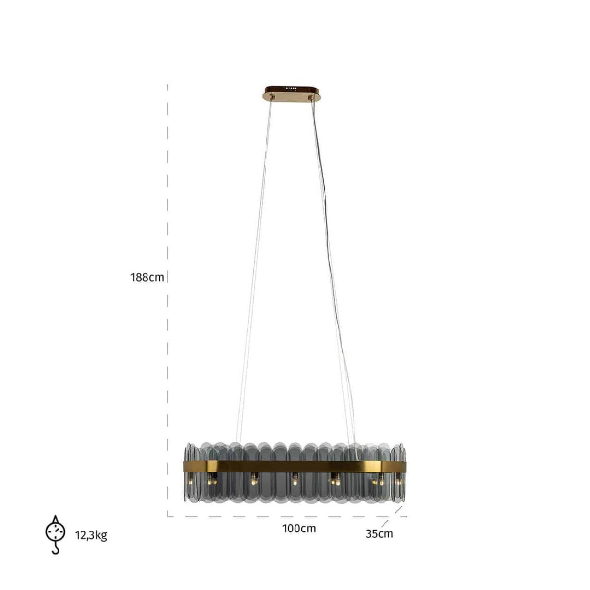 Richmond Interiors Julio Pendant Lamp in Brushed Gold – image 3