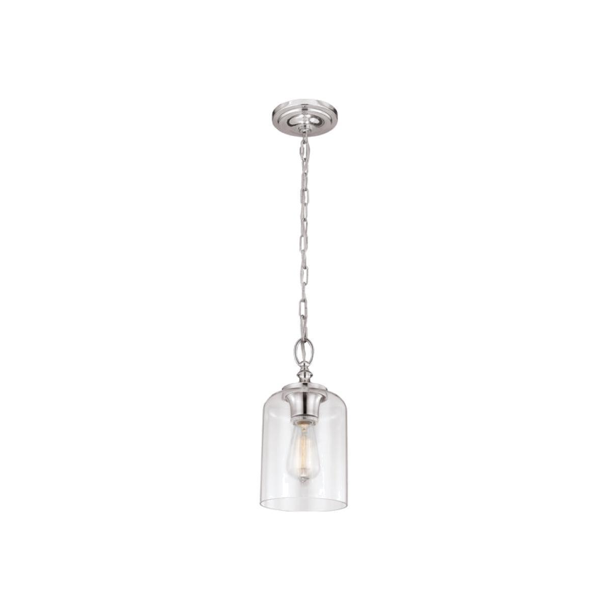 Elstead Hounslow 1 Light Pendant Polished Nickel – image 1