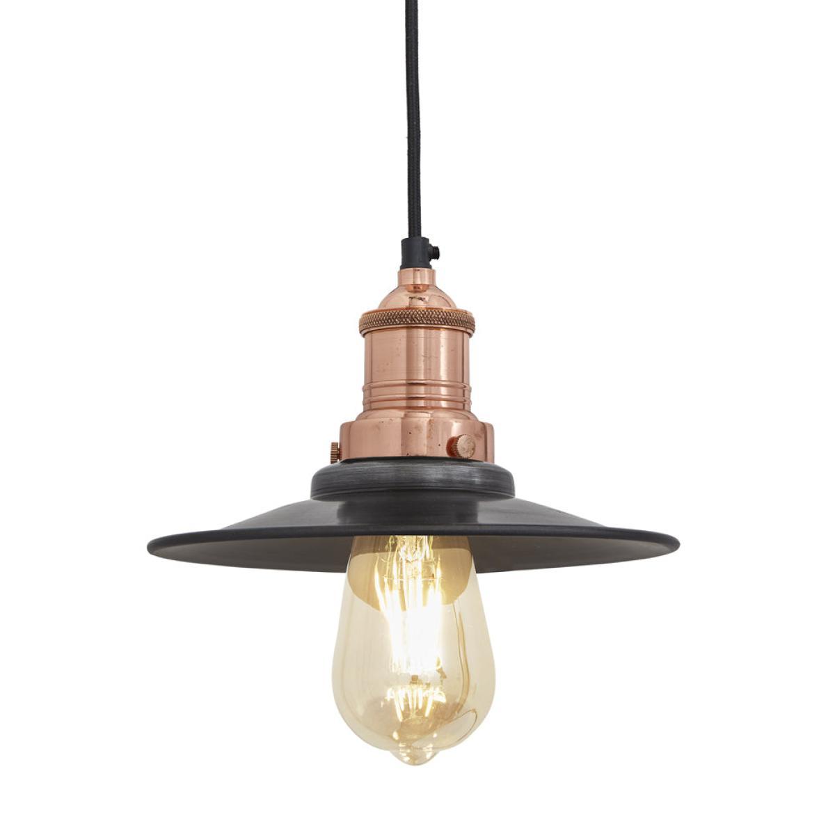 Industville Brooklyn Flat Pewter Pendant / 8 Inch Brass Holder – image 2
