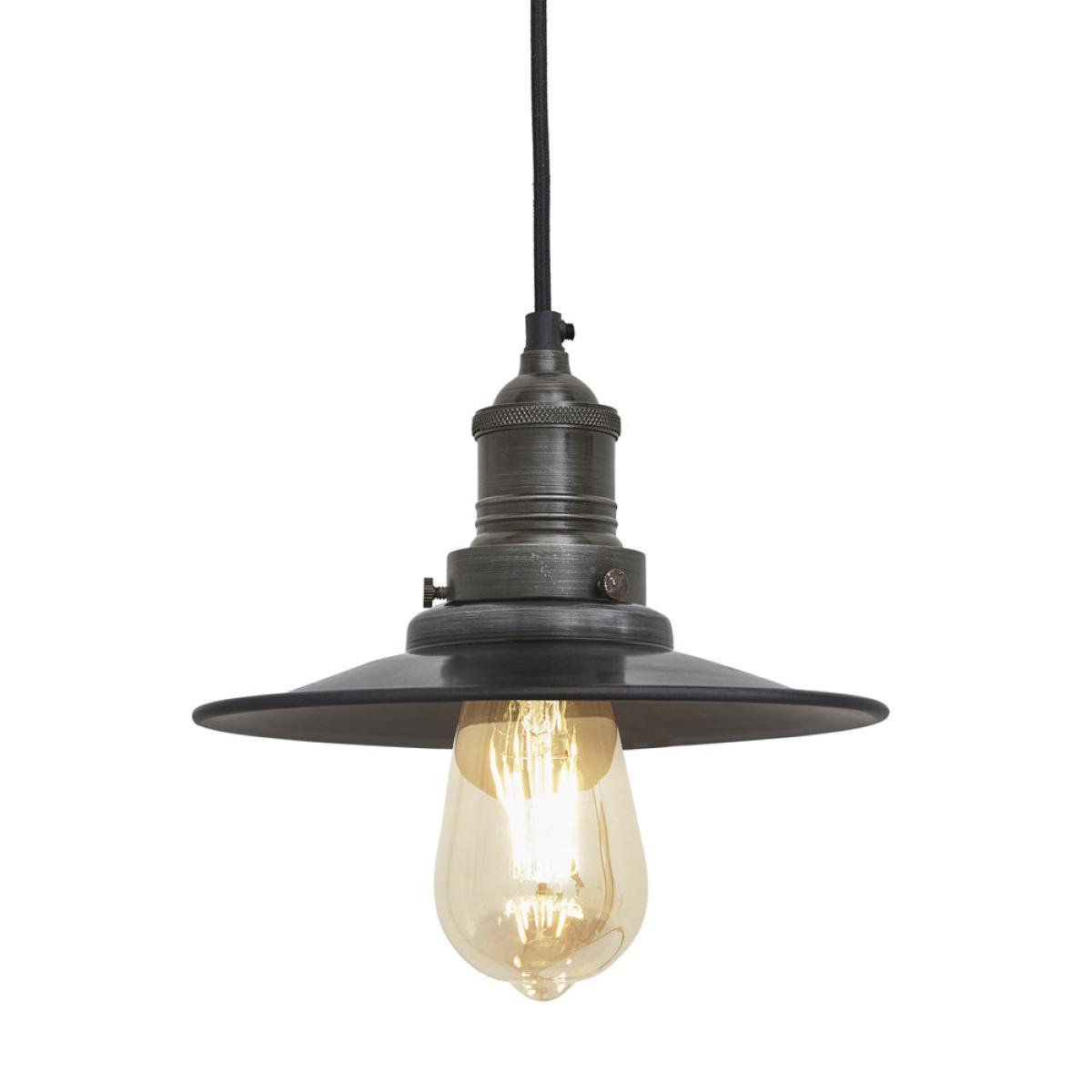 Industville Brooklyn Flat Pewter Pendant / 8 Inch Brass Holder – image 3