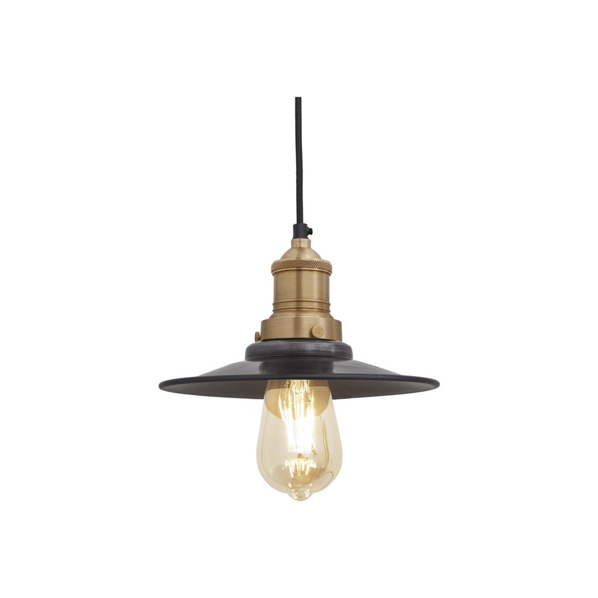 Industville Brooklyn Flat Pewter Pendant / 8 Inch Brass Holder – image 1